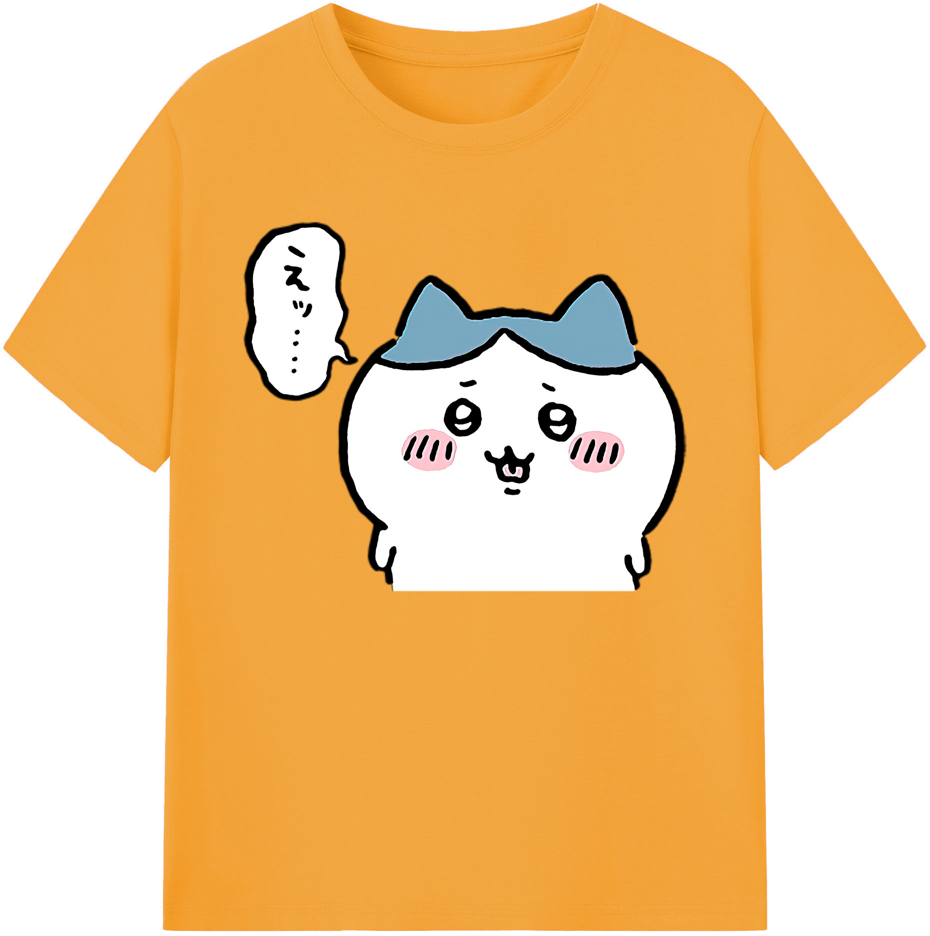 （画像用） ちいかわ ハチワレ Chii-kawa hachiware 綿100％ メンズ半袖Tシャツ｜肌触りやわらか＆通気性