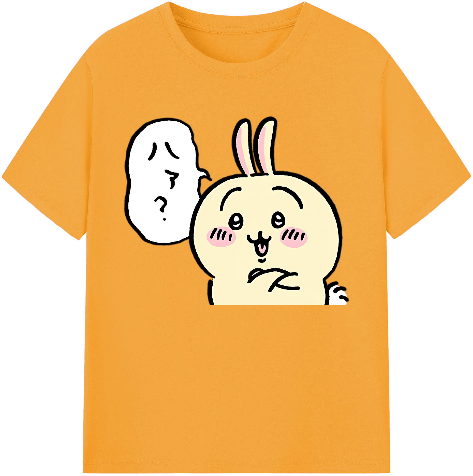 （画像用） ちいかわ うさぎ Chii-kawa usagi 綿100％ メンズ半袖Tシャツ｜肌触りやわらか＆通気性