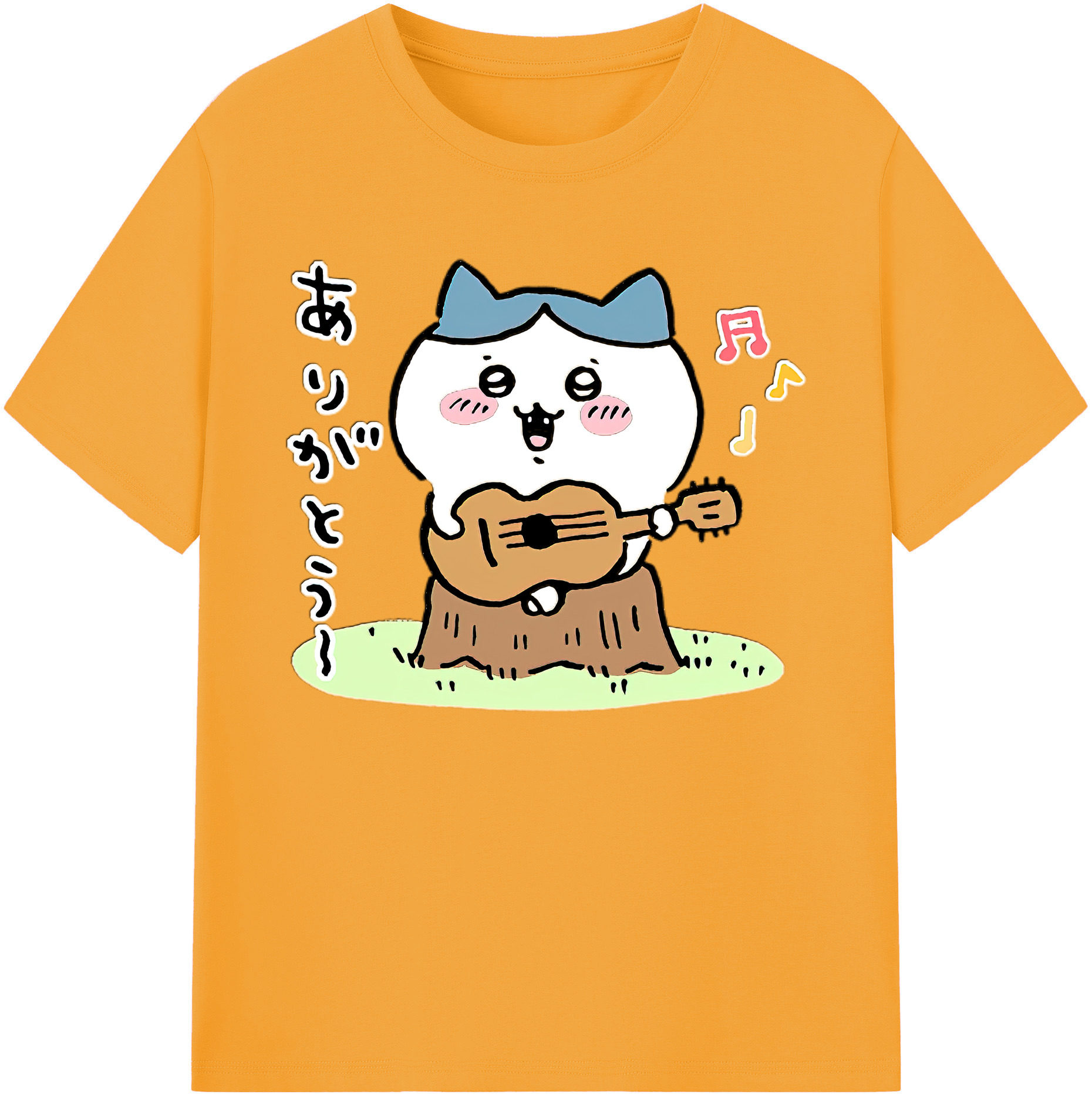 （画像用） ちいかわ ハチワレ Chii-kawa hachiware 綿100％ メンズ半袖Tシャツ｜肌触りやわらか＆通気性