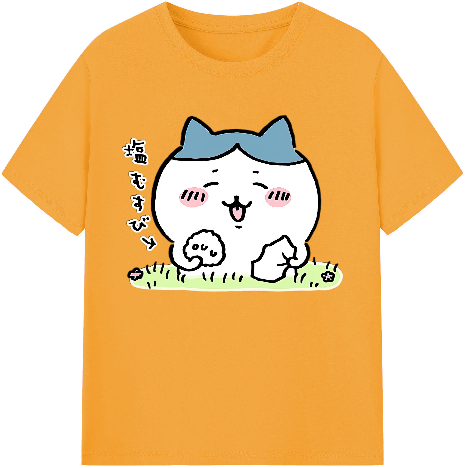 （画像用） ちいかわ ハチワレ Chii-kawa hachiware 綿100％ メンズ半袖Tシャツ｜肌触りやわらか＆通気性