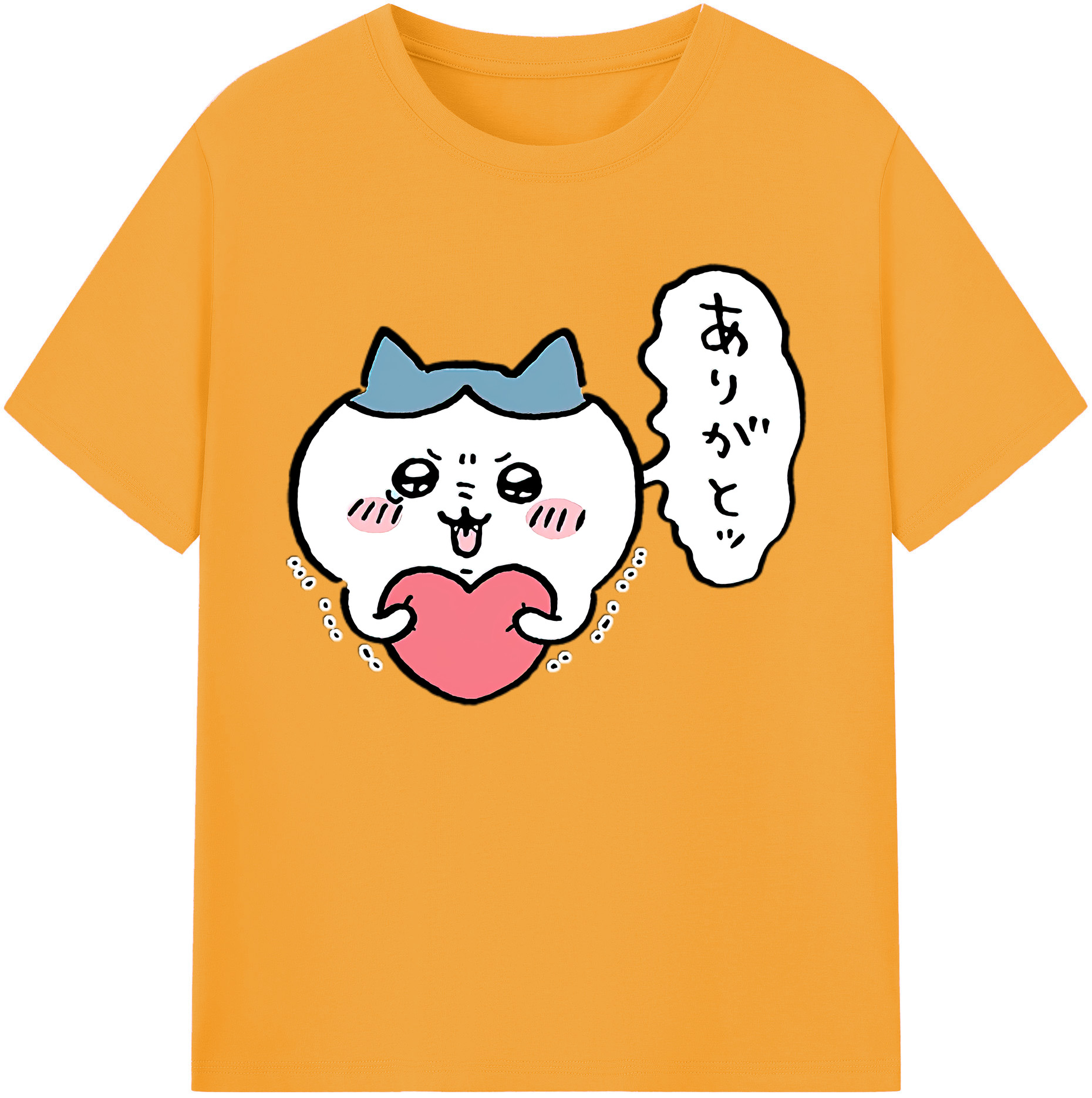 （画像用） ちいかわ ハチワレ Chii-kawa hachiware 綿100％ メンズ半袖Tシャツ｜肌触りやわらか＆通気性