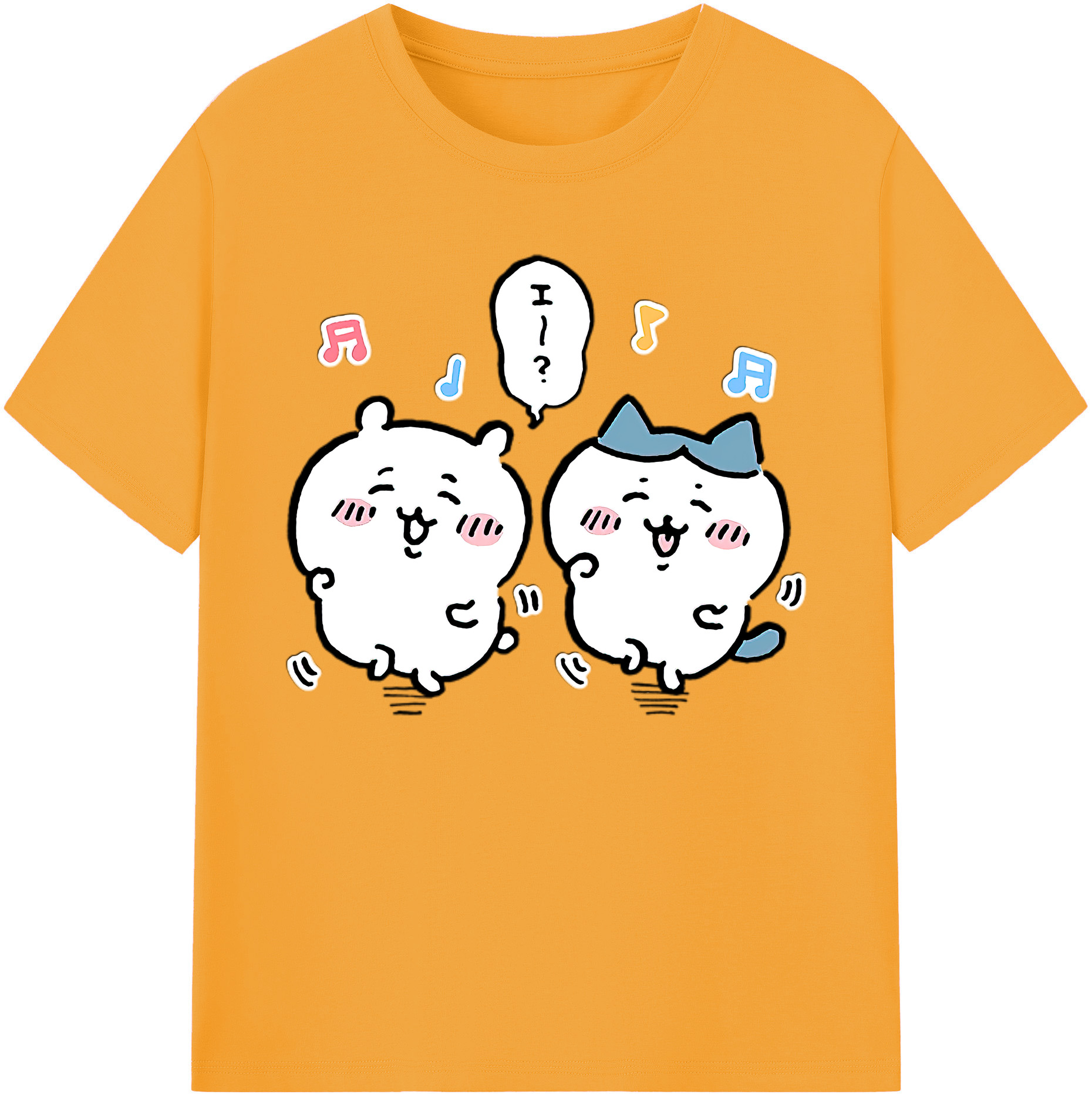（画像用） ちいかわ ハチワレ Chii-kawa hachiware 綿100％ メンズ半袖Tシャツ｜肌触りやわらか＆通気性