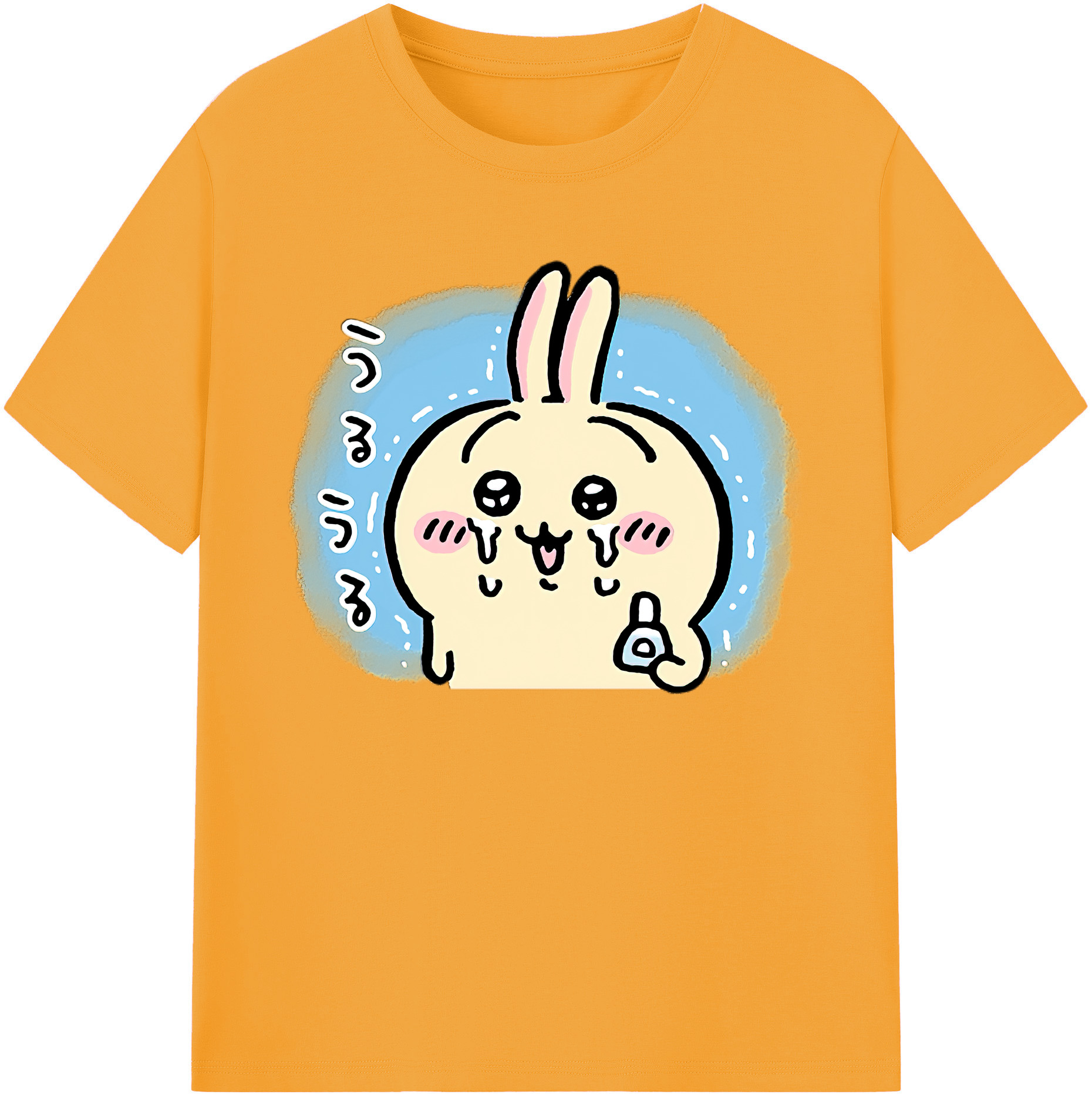 （画像用） ちいかわ うさぎ Chii-kawa usagi 綿100％ メンズ半袖Tシャツ｜肌触りやわらか＆通気性