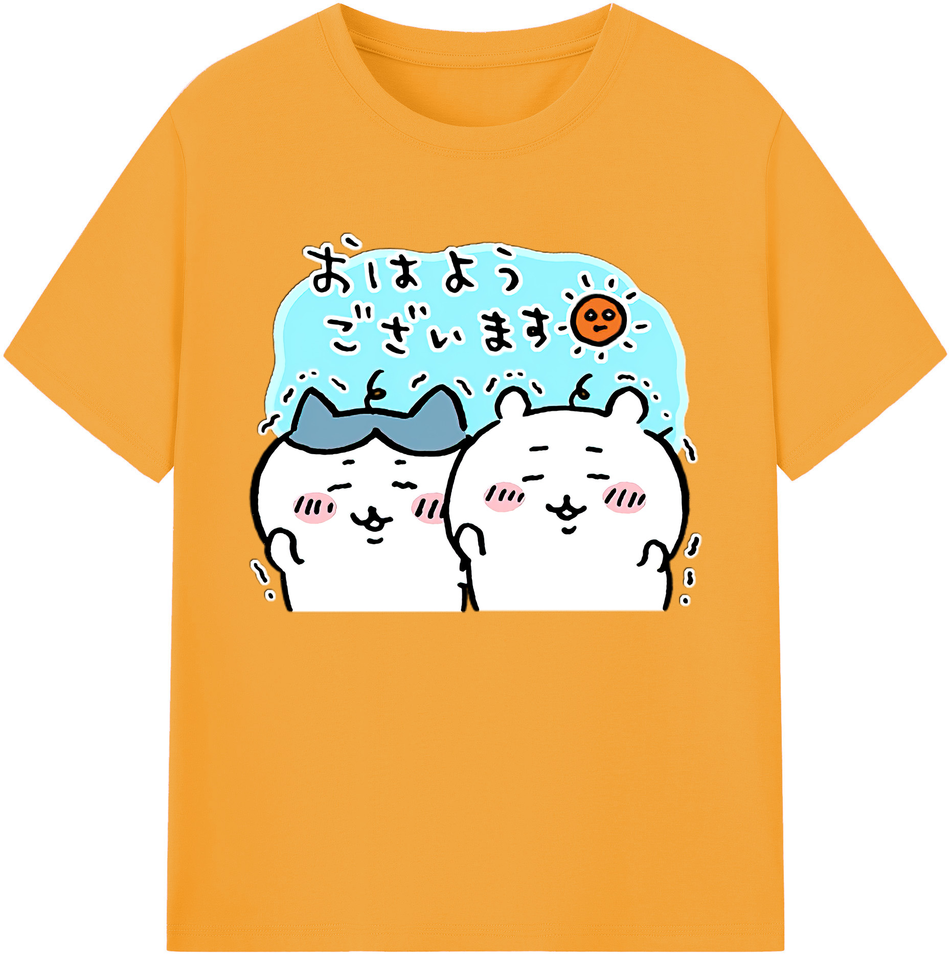 （画像用） ちいかわ ハチワレ Chii-kawa hachiware 綿100％ メンズ半袖Tシャツ｜肌触りやわらか＆通気性