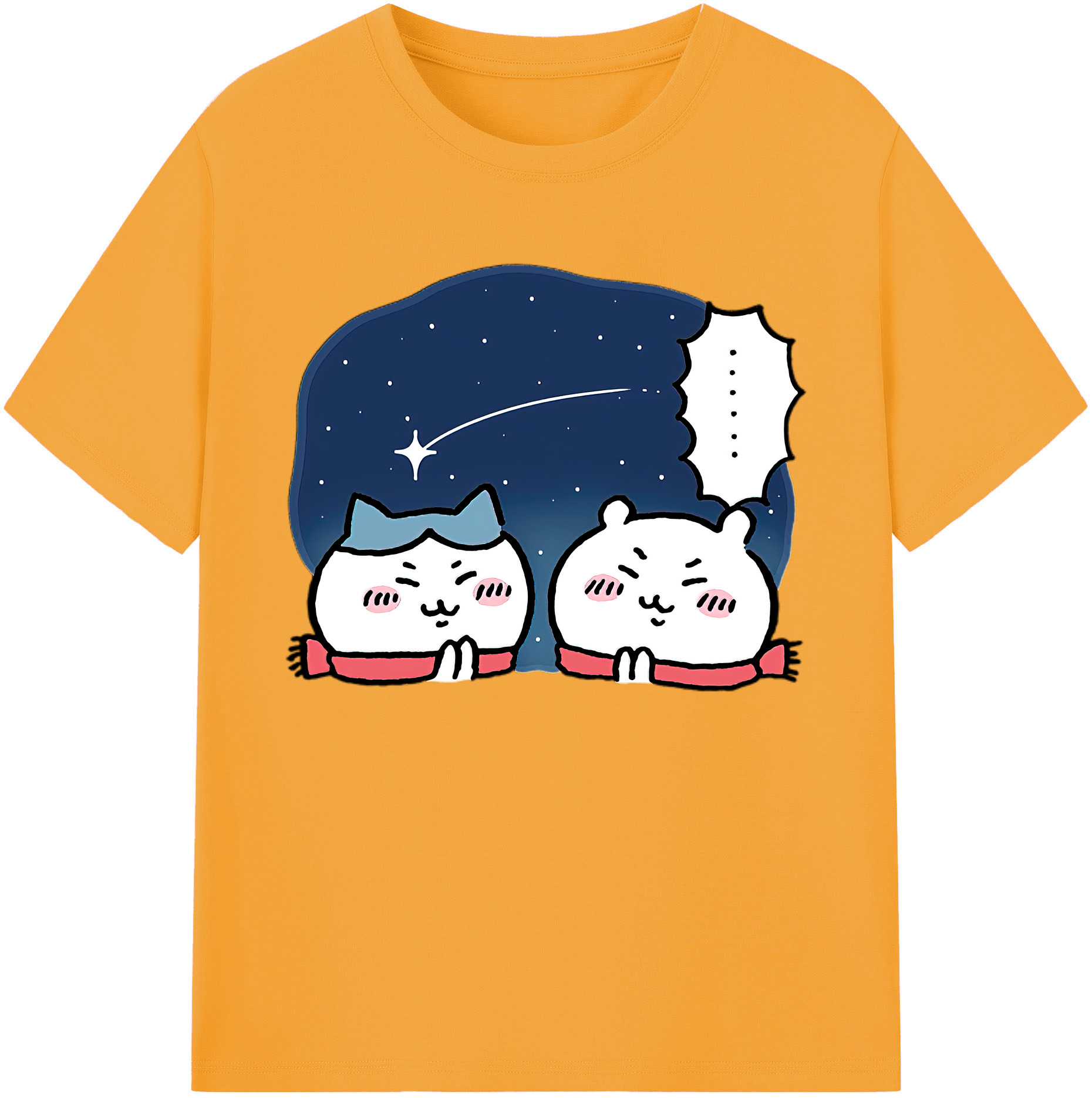 （画像用） ちいかわ ハチワレ Chii-kawa hachiware 綿100％ メンズ半袖Tシャツ｜肌触りやわらか＆通気性