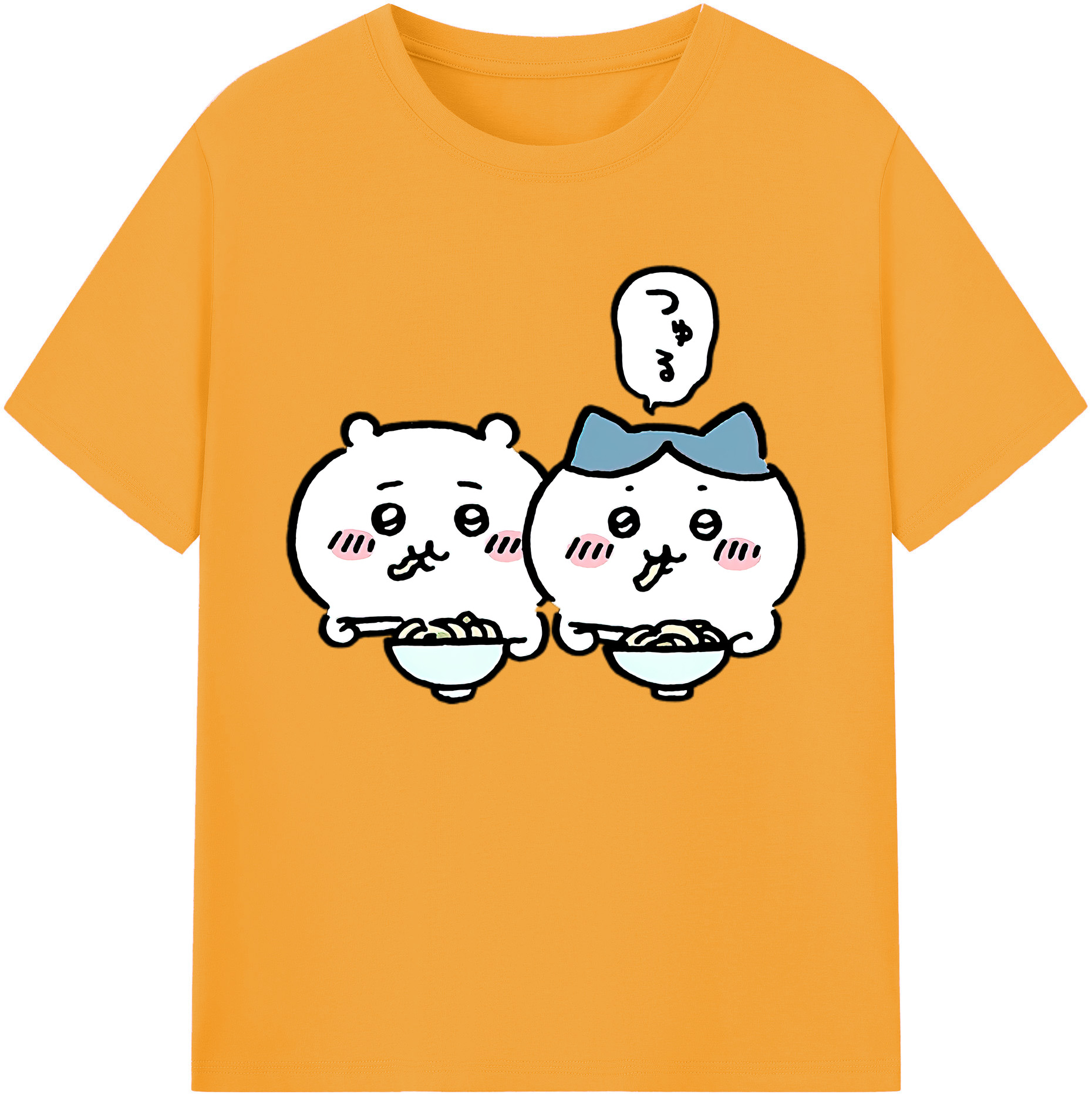 （画像用） ちいかわ ハチワレ Chii-kawa hachiware 綿100％ メンズ半袖Tシャツ｜肌触りやわらか＆通気性