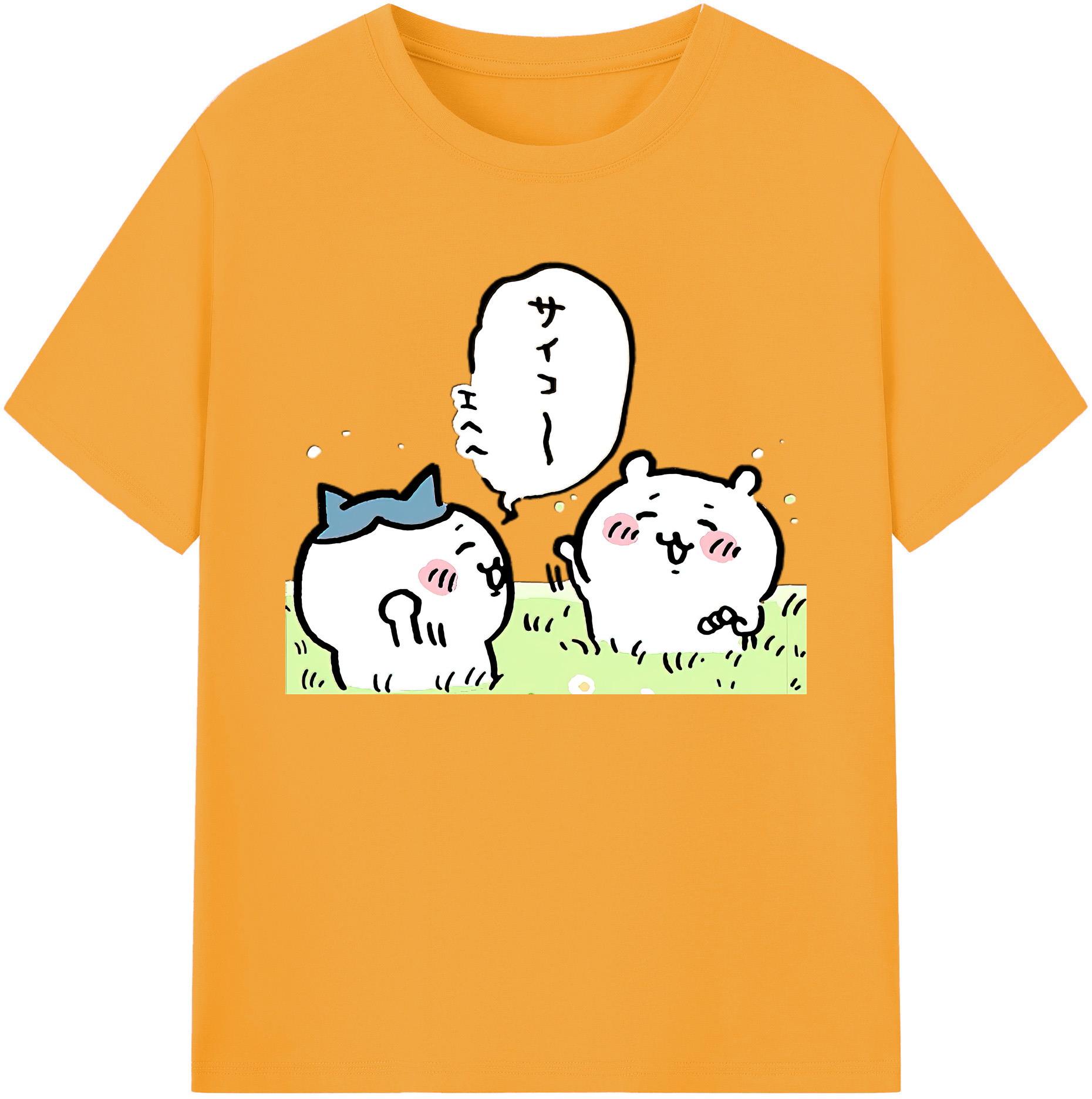（画像用） ちいかわ ちいかわ Chii-kawa chiikawa 綿100％ メンズ半袖Tシャツ｜肌触りやわらか＆通気性