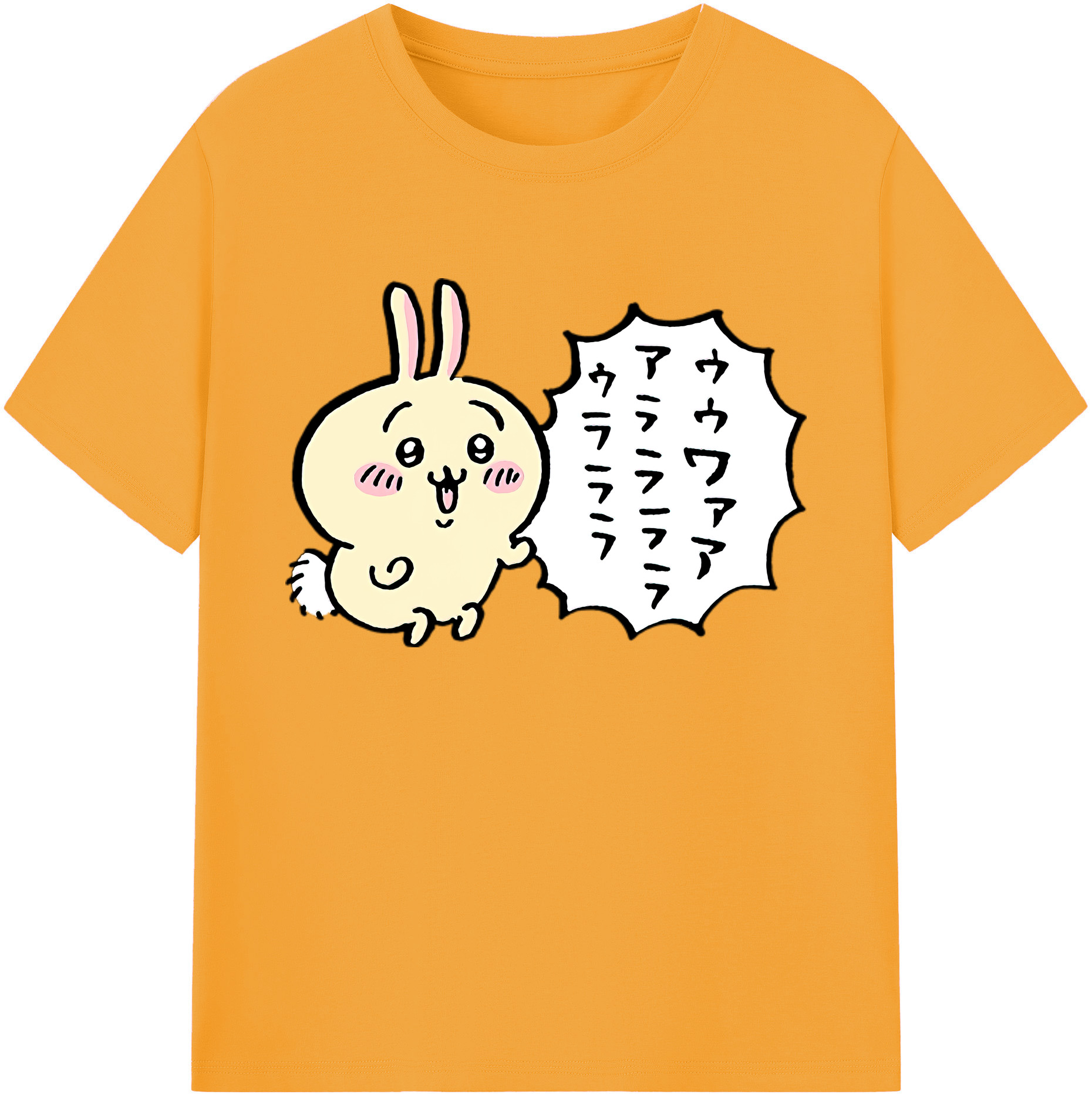（画像用） ちいかわ うさぎ Chii-kawa usagi 綿100％ メンズ半袖Tシャツ｜肌触りやわらか＆通気性