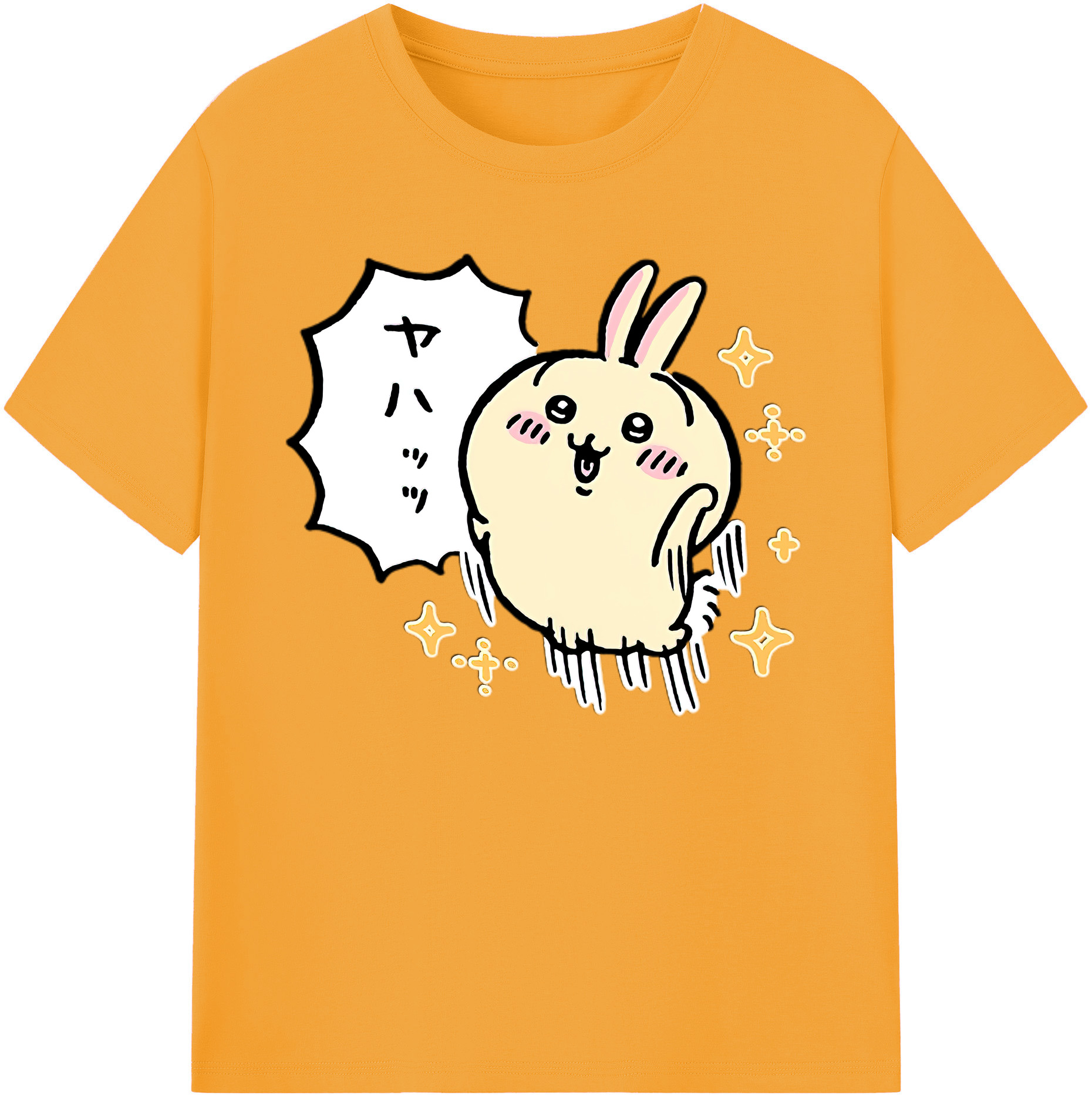 （画像用） ちいかわ うさぎ Chii-kawa usagi 綿100％ メンズ半袖Tシャツ｜肌触りやわらか＆通気性