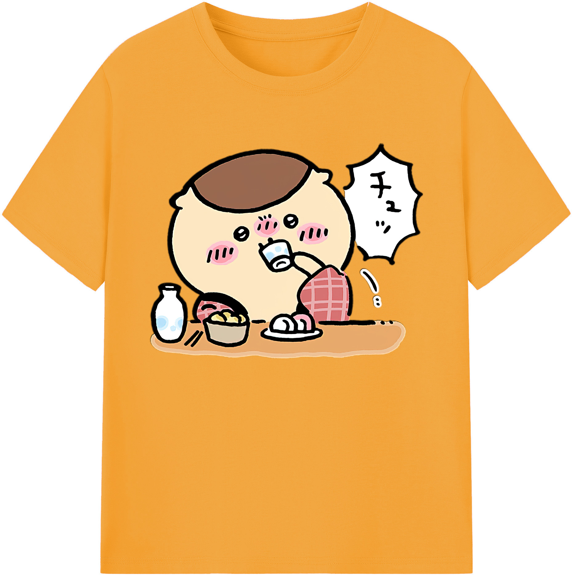 （画像用） ちいかわ くりまんじゅう Chii-kawa kuri manjū 綿100％ メンズ半袖Tシャツ｜肌触りやわらか＆通気性