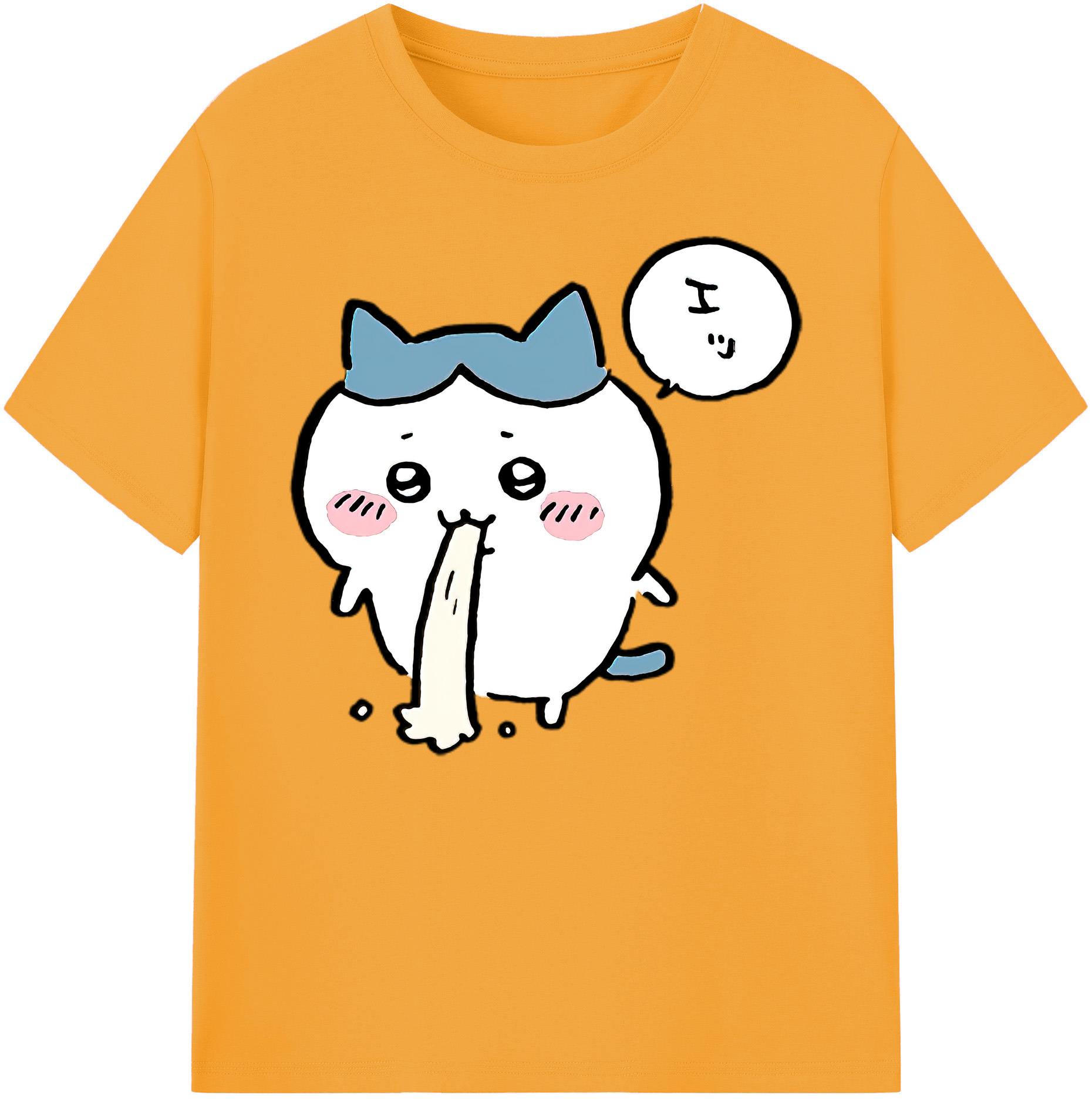（画像用） ちいかわ ハチワレ Chii-kawa hachiware 綿100％ メンズ半袖Tシャツ｜肌触りやわらか＆通気性