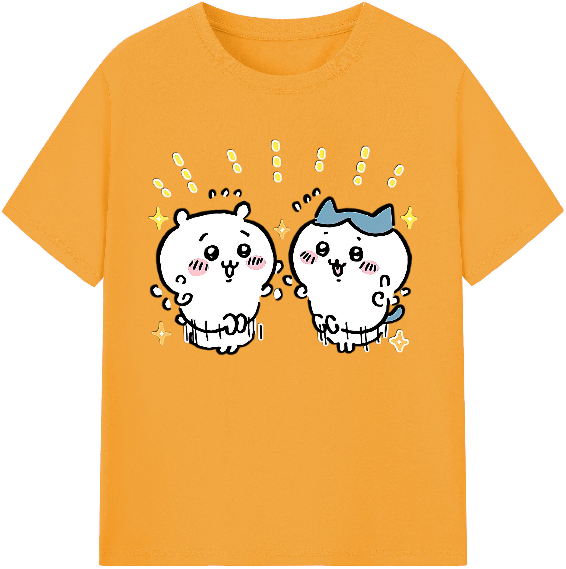 （画像用） ちいかわ ハチワレ Chii-kawa hachiware 綿100％ メンズ半袖Tシャツ｜肌触りやわらか＆通気性