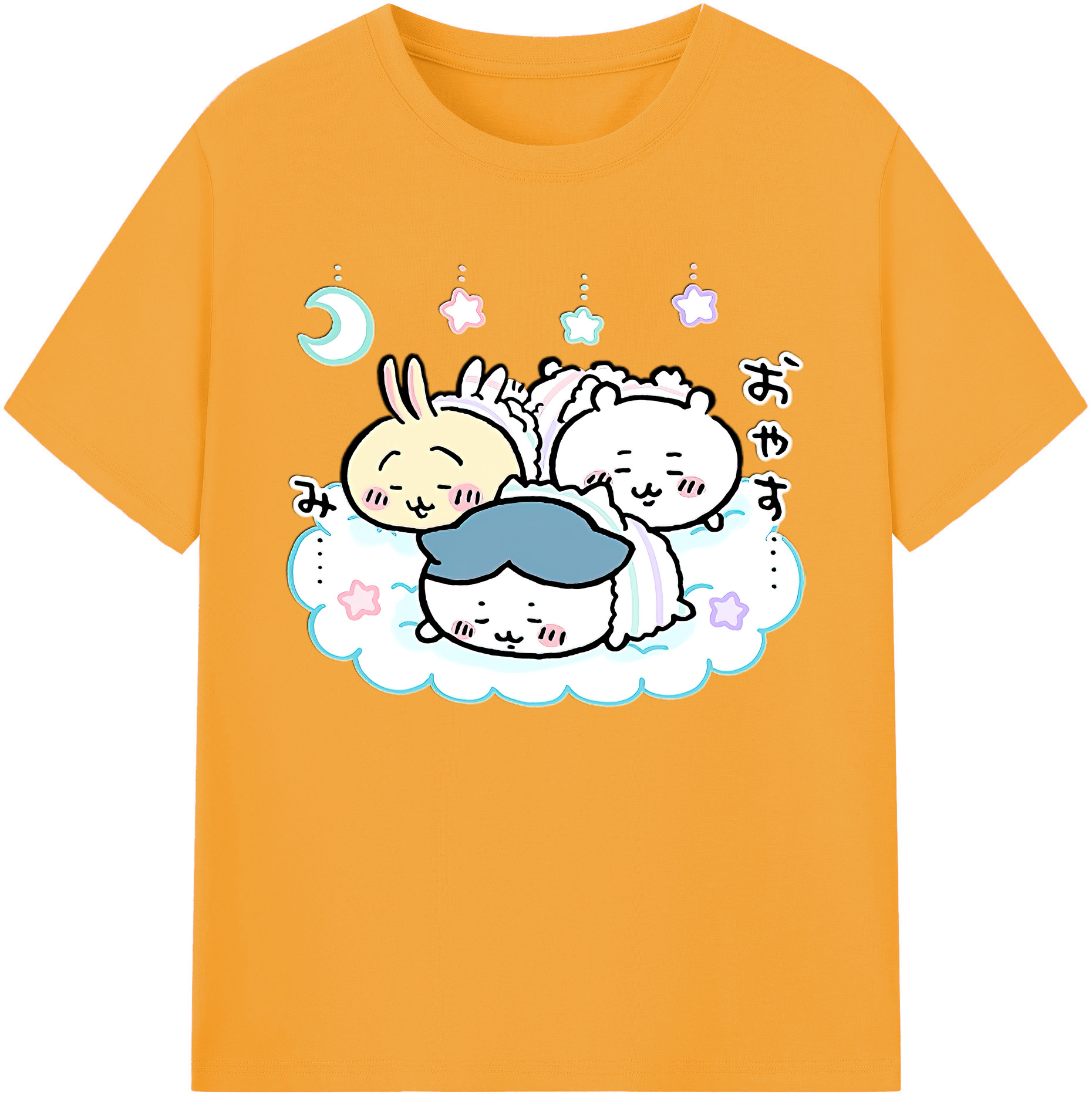 （画像用） ちいかわ ハチワレ Chii-kawa hachiware 綿100％ メンズ半袖Tシャツ｜肌触りやわらか＆通気性