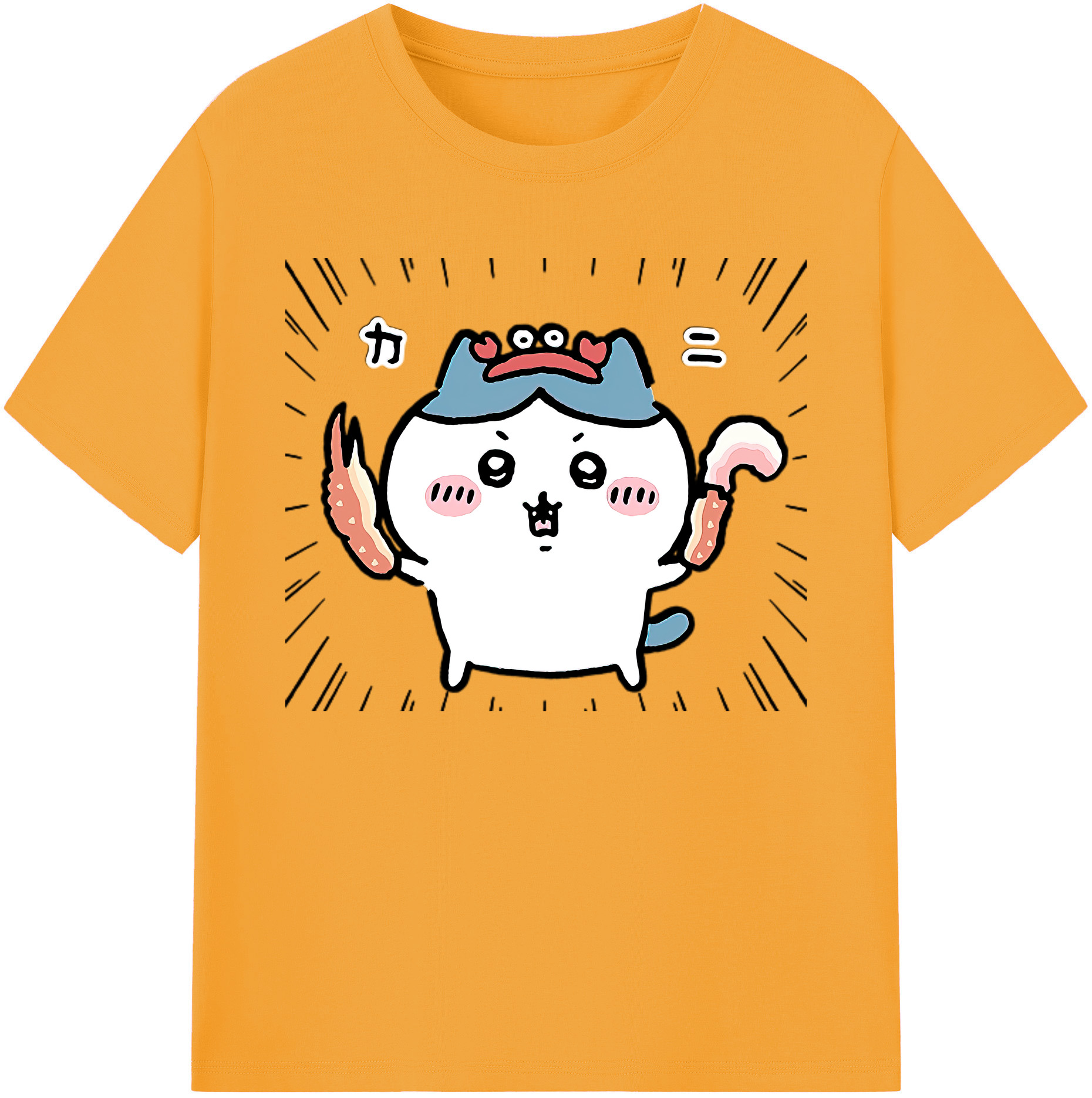 （画像用） ちいかわ ハチワレ Chii-kawa hachiware 綿100％ メンズ半袖Tシャツ｜肌触りやわらか＆通気性