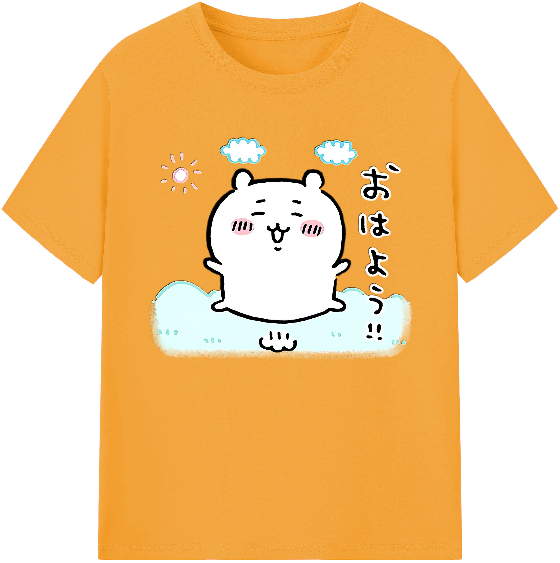 （画像用） ちいかわ ちいかわ Chii-kawa chiikawa 綿100％ メンズ半袖Tシャツ｜肌触りやわらか＆通気性