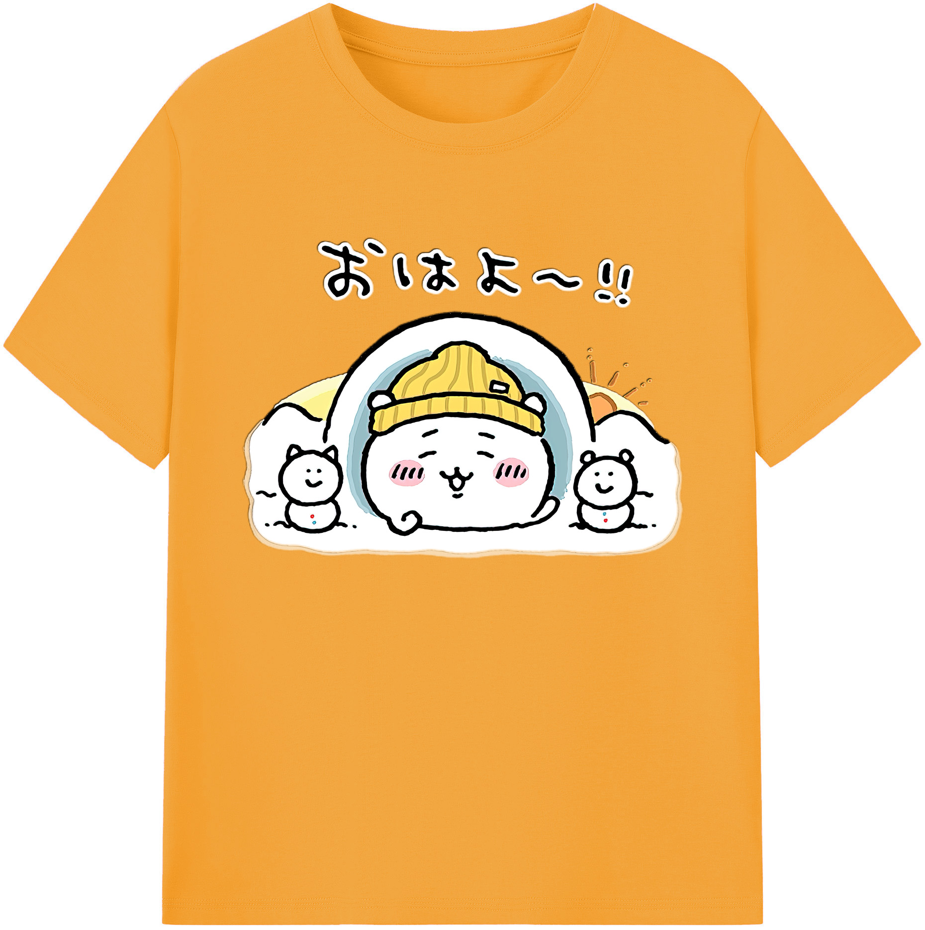 （画像用） ちいかわ ちいかわ Chii-kawa chiikawa 綿100％ メンズ半袖Tシャツ｜肌触りやわらか＆通気性