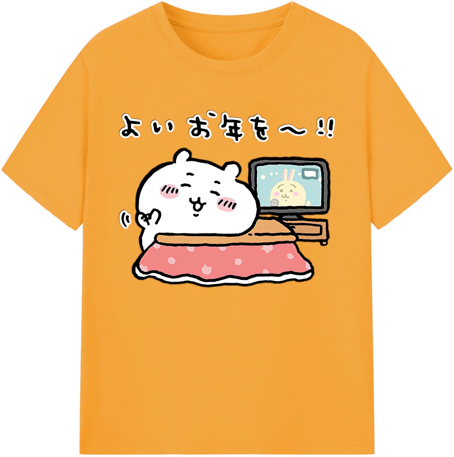 （画像用） ちいかわ ちいかわ Chii-kawa chiikawa 綿100％ メンズ半袖Tシャツ｜肌触りやわらか＆通気性