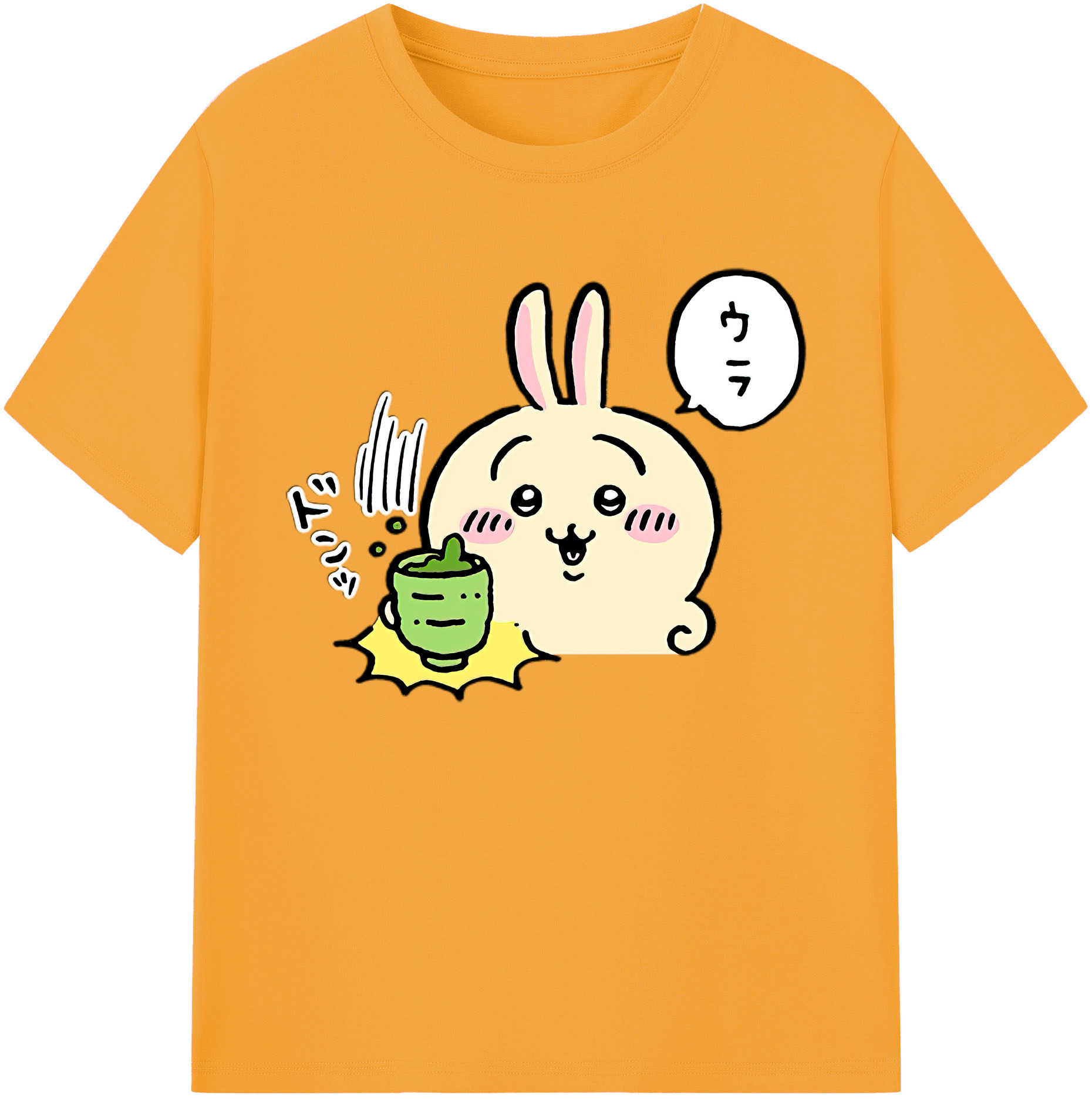 （画像用） ちいかわ うさぎ Chii-kawa usagi 綿100％ メンズ半袖Tシャツ｜肌触りやわらか＆通気性
