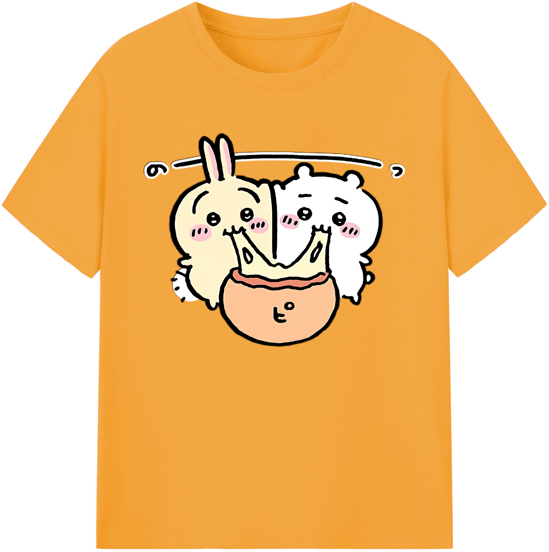 （画像用） ちいかわ うさぎ Chii-kawa usagi 綿100％ メンズ半袖Tシャツ｜肌触りやわらか＆通気性