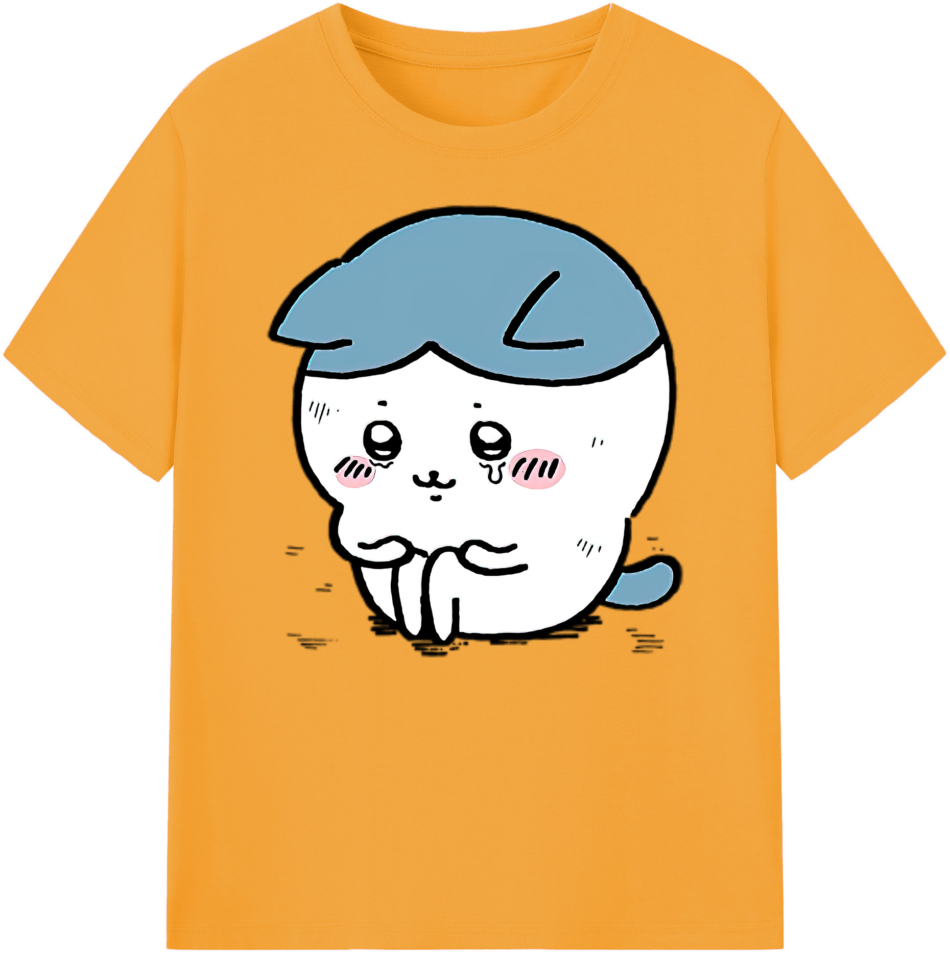 （画像用） ちいかわ ハチワレ Chii-kawa hachiware 綿100％ メンズ半袖Tシャツ｜肌触りやわらか＆通気性