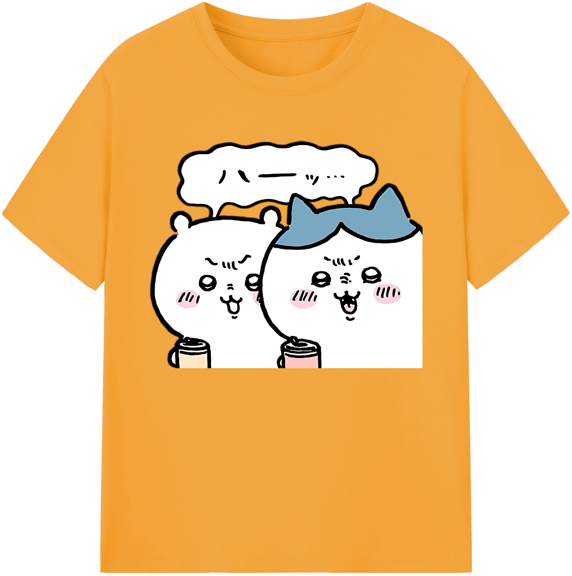 （画像用） ちいかわ ハチワレ Chii-kawa hachiware 綿100％ メンズ半袖Tシャツ｜肌触りやわらか＆通気性