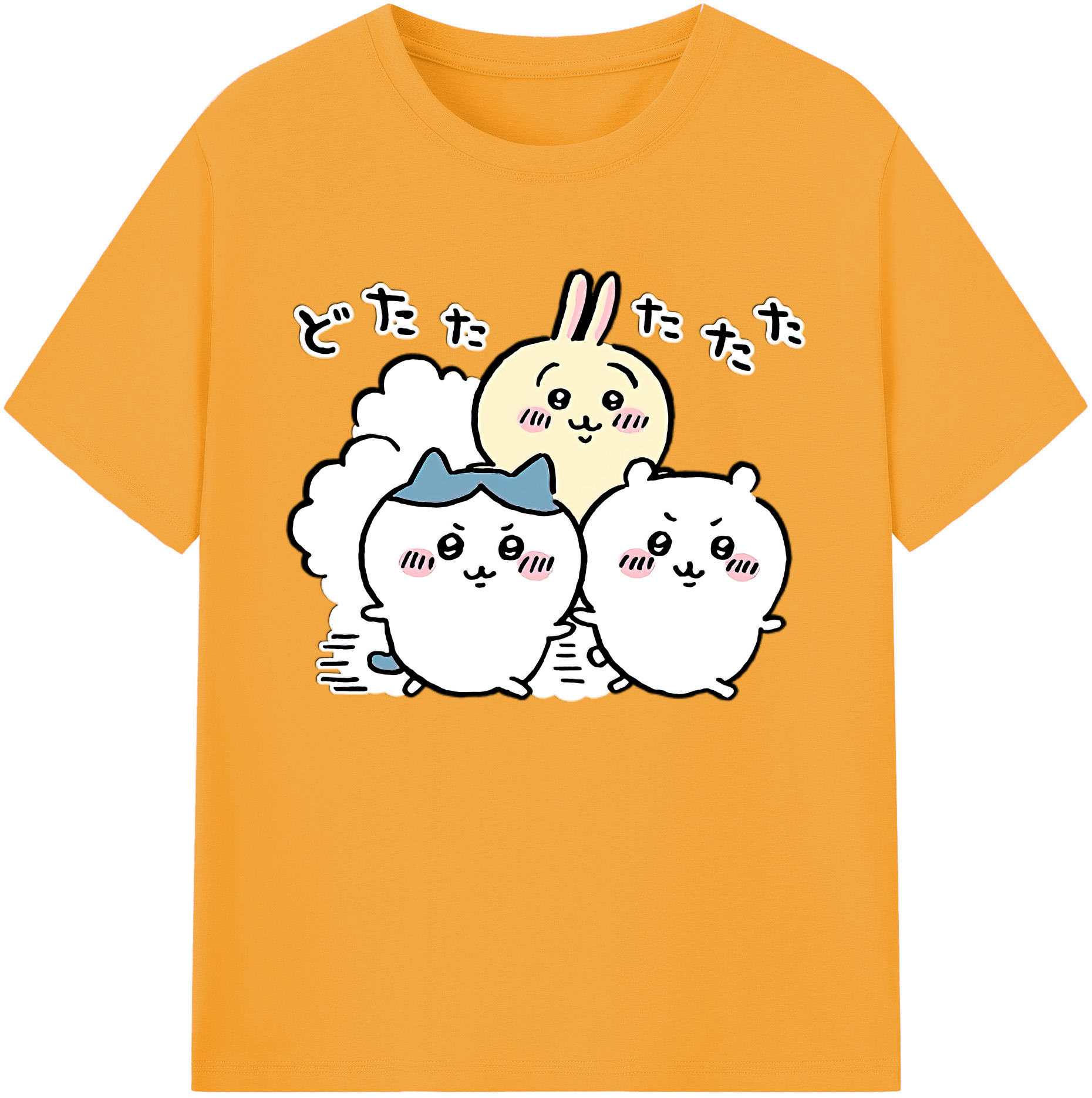 （画像用） ちいかわ ハチワレ Chii-kawa hachiware 綿100％ メンズ半袖Tシャツ｜肌触りやわらか＆通気性