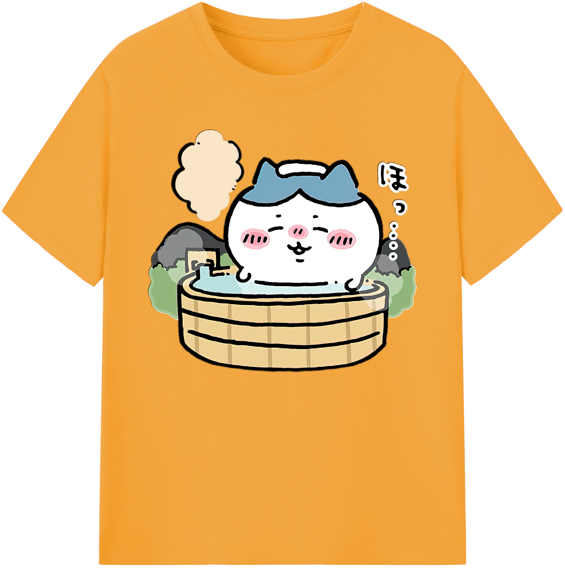 （画像用） ちいかわ ハチワレ Chii-kawa hachiware 綿100％ メンズ半袖Tシャツ｜肌触りやわらか＆通気性
