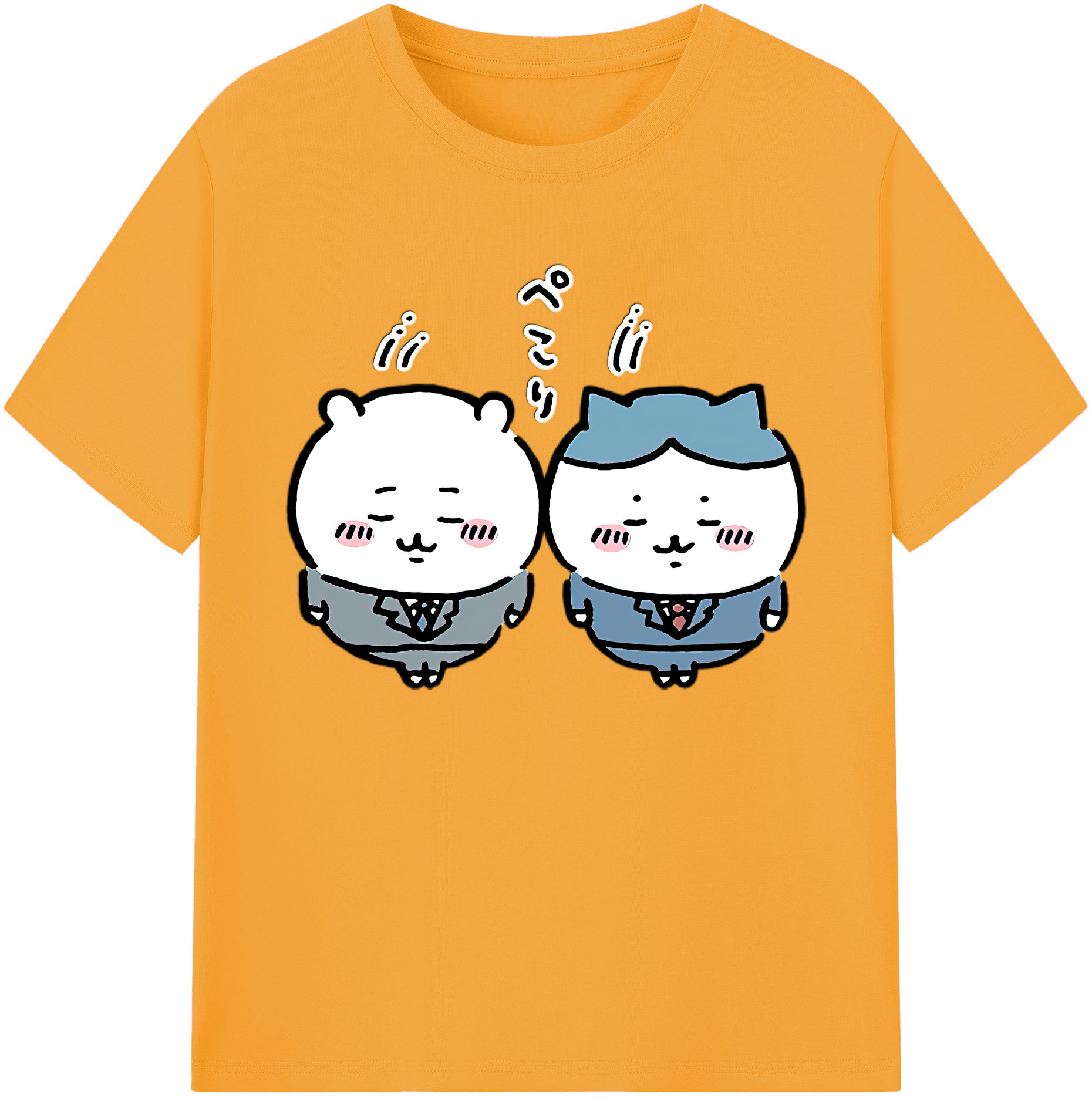 （画像用） ちいかわ ハチワレ Chii-kawa hachiware 綿100％ メンズ半袖Tシャツ｜肌触りやわらか＆通気性
