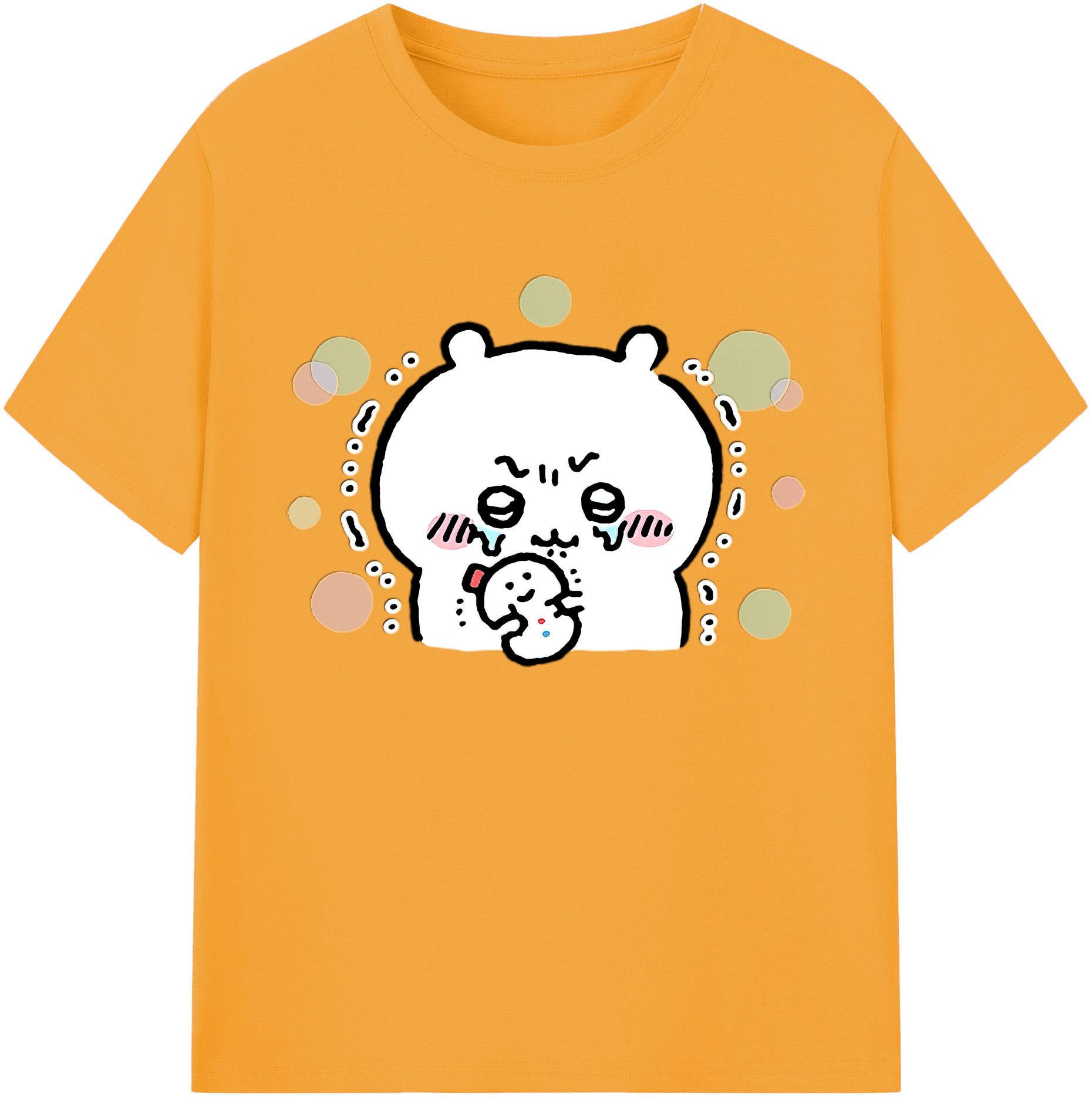（画像用） ちいかわ ちいかわ Chii-kawa chiikawa 綿100％ メンズ半袖Tシャツ｜肌触りやわらか＆通気性