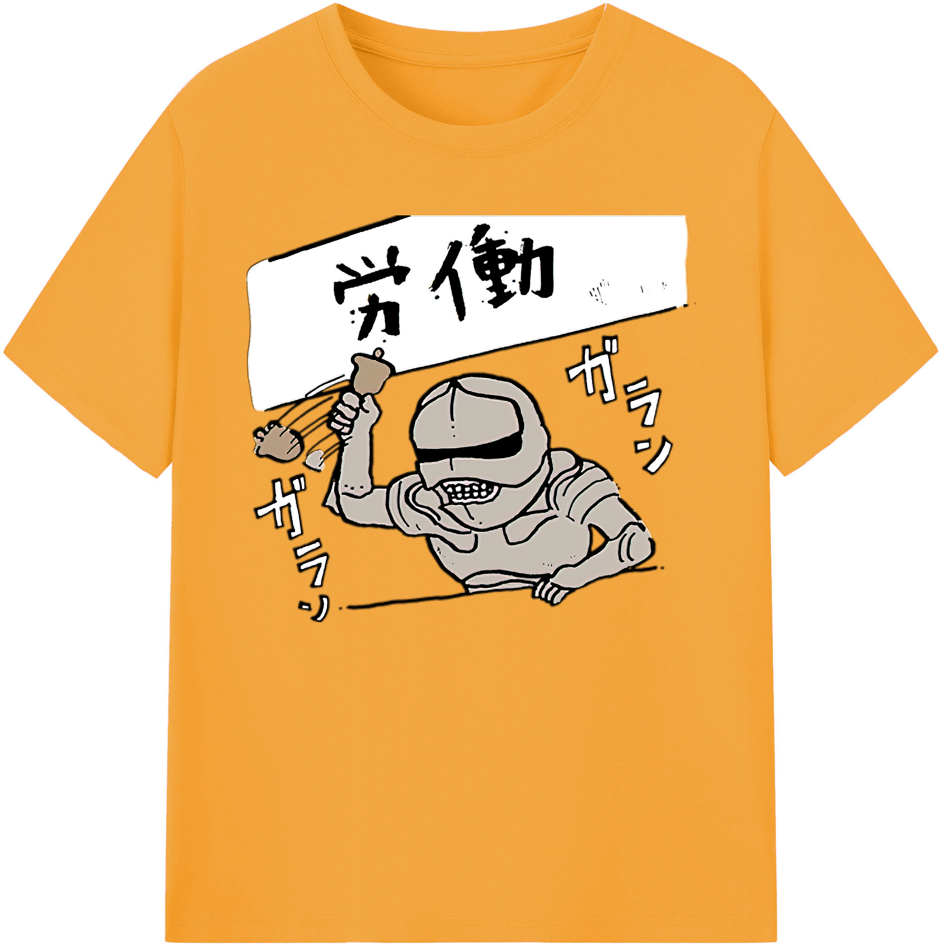 （画像用） ちいかわ 労働の鎧さん Chii-kawa Mr. Armor of Labor 綿100％ メンズ半袖Tシャツ｜肌触りやわらか＆通気性