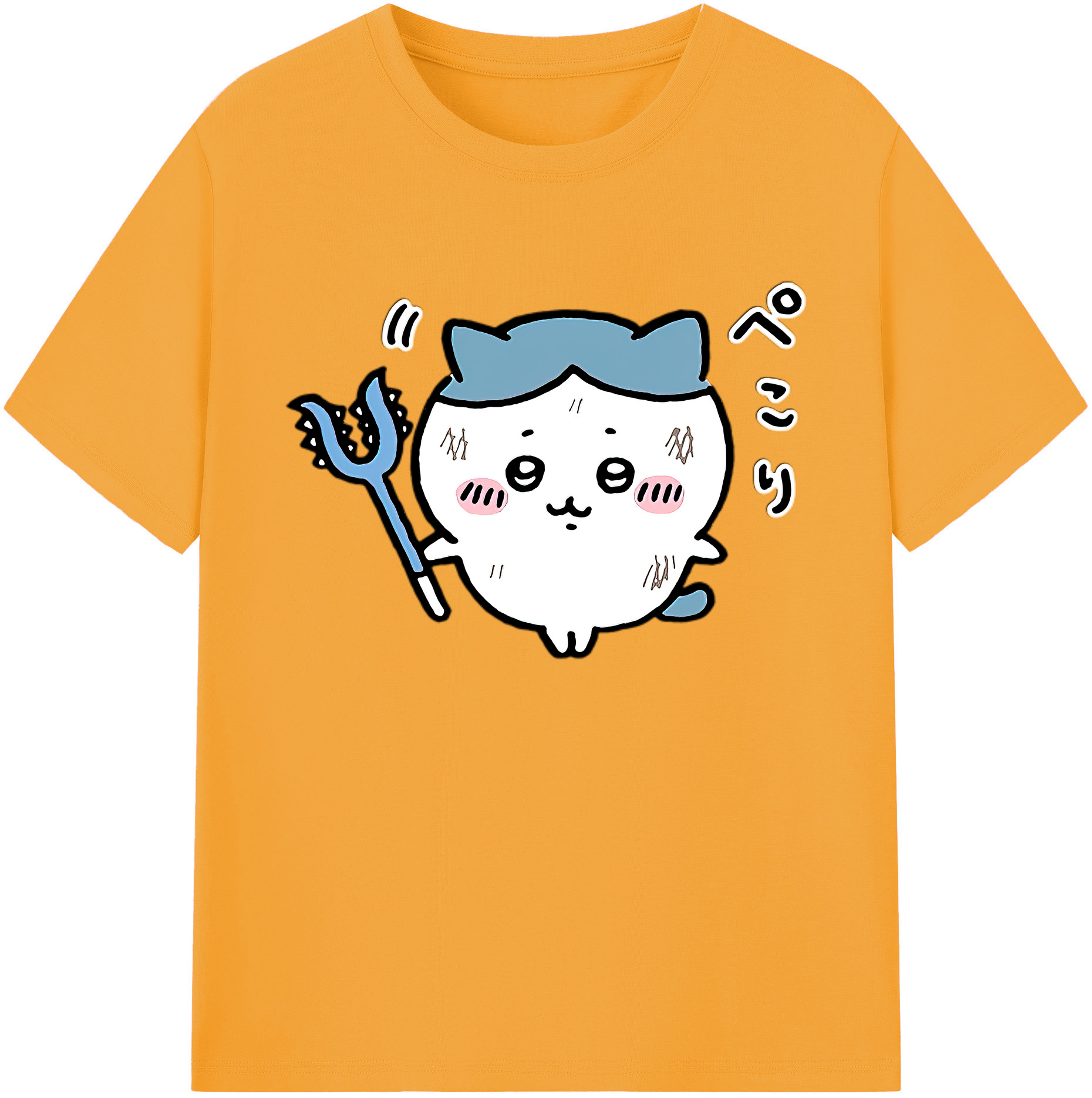 （画像用） ちいかわ ハチワレ Chii-kawa hachiware 綿100％ メンズ半袖Tシャツ｜肌触りやわらか＆通気性