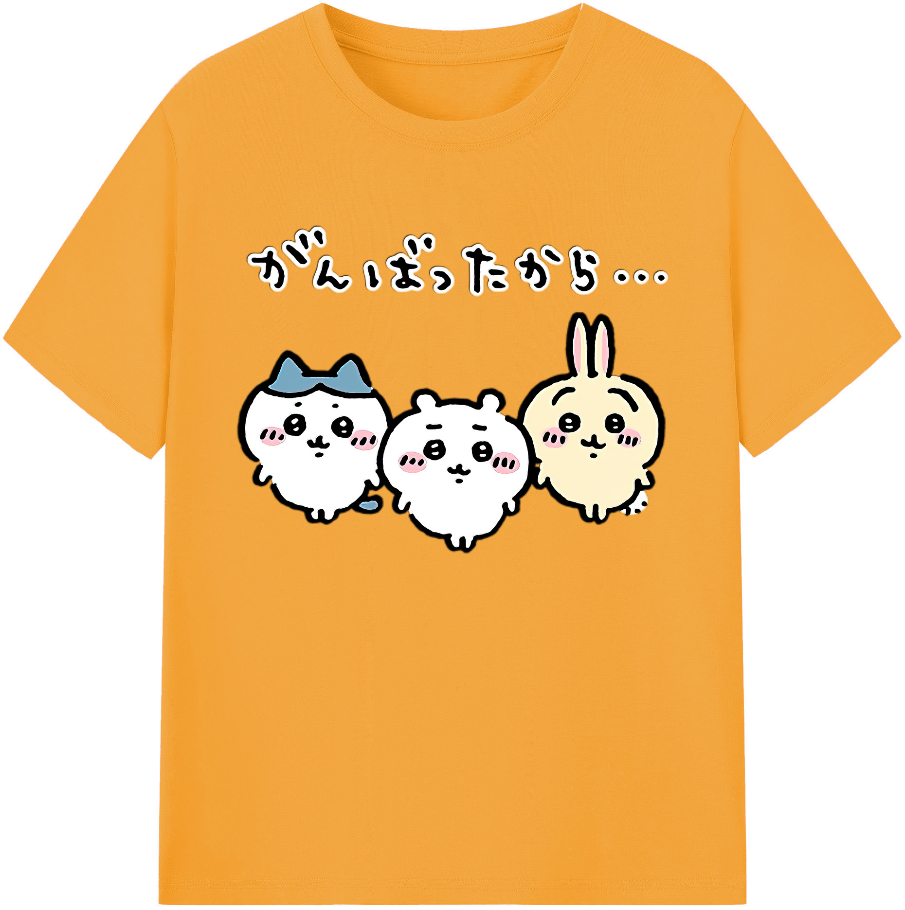 （画像用） ちいかわ ハチワレ Chii-kawa hachiware 綿100％ メンズ半袖Tシャツ｜肌触りやわらか＆通気性