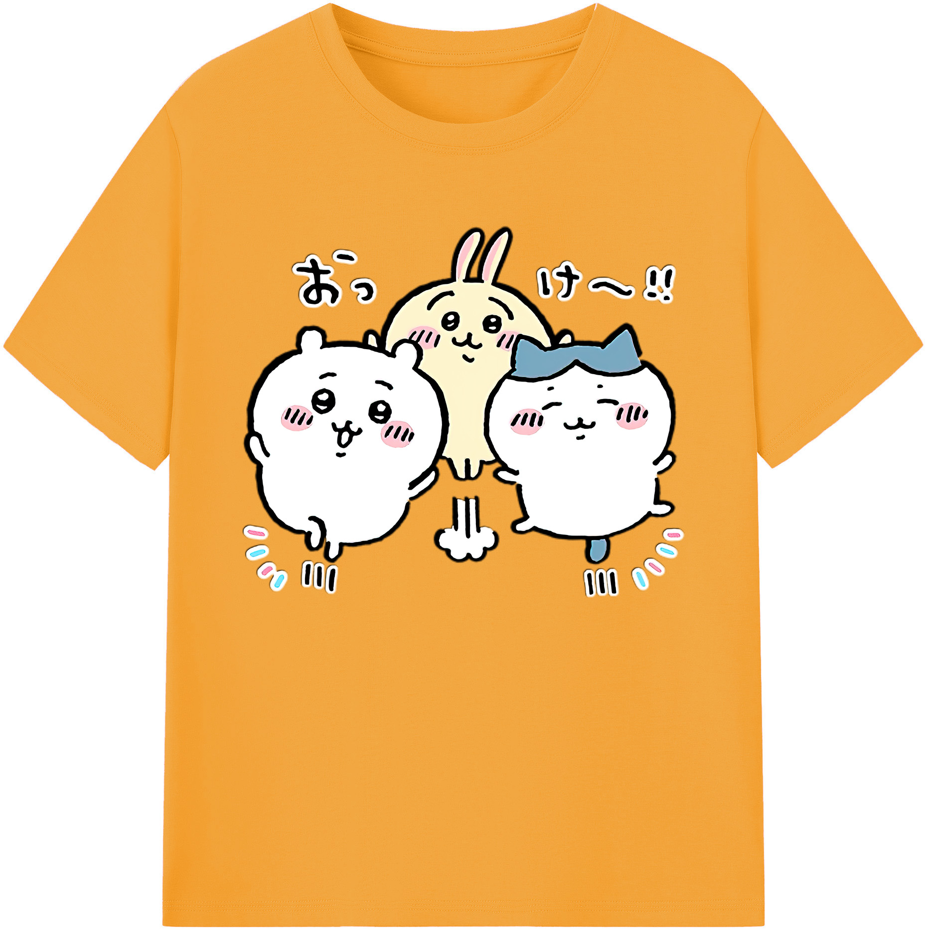 （画像用） ちいかわ ちいかわ Chii-kawa chiikawa 綿100％ メンズ半袖Tシャツ｜肌触りやわらか＆通気性