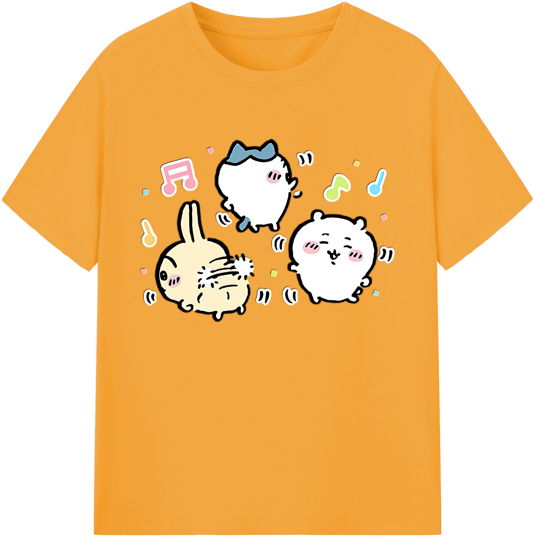 （画像用） ちいかわ うさぎ Chii-kawa usagi 綿100％ メンズ半袖Tシャツ｜肌触りやわらか＆通気性