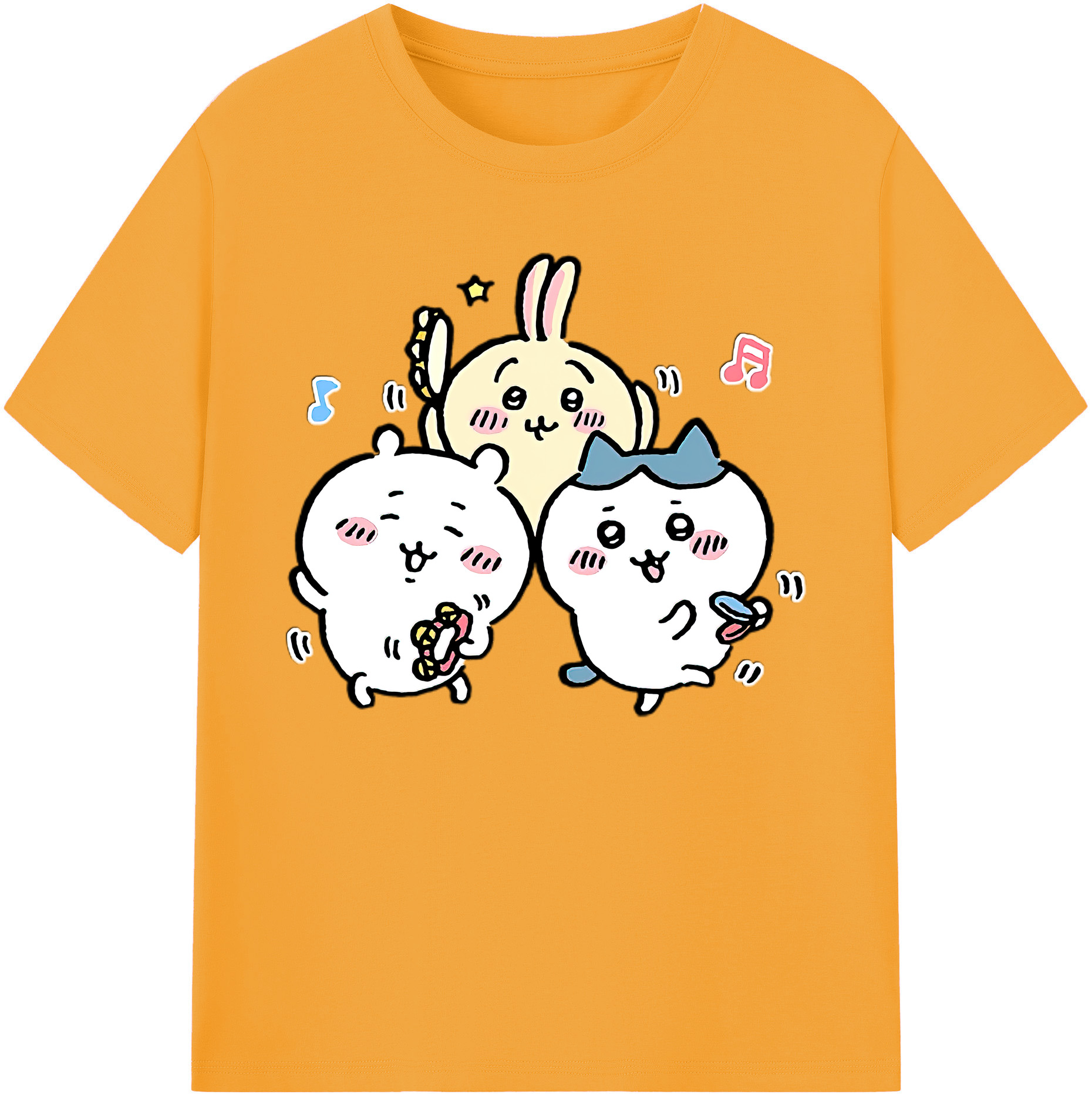 （画像用） ちいかわ ハチワレ Chii-kawa hachiware 綿100％ メンズ半袖Tシャツ｜肌触りやわらか＆通気性