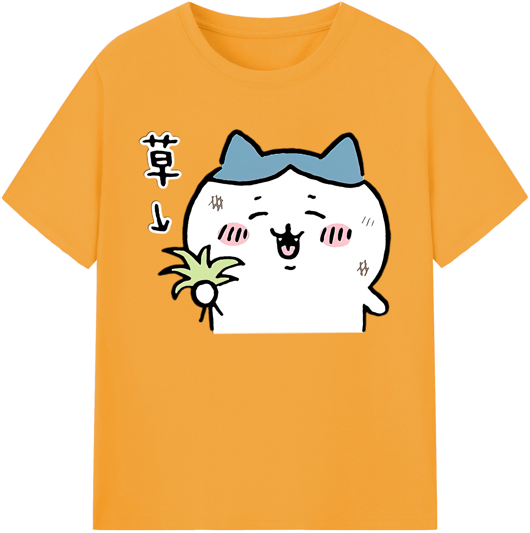 （画像用） ちいかわ ハチワレ Chii-kawa hachiware 綿100％ メンズ半袖Tシャツ｜肌触りやわらか＆通気性