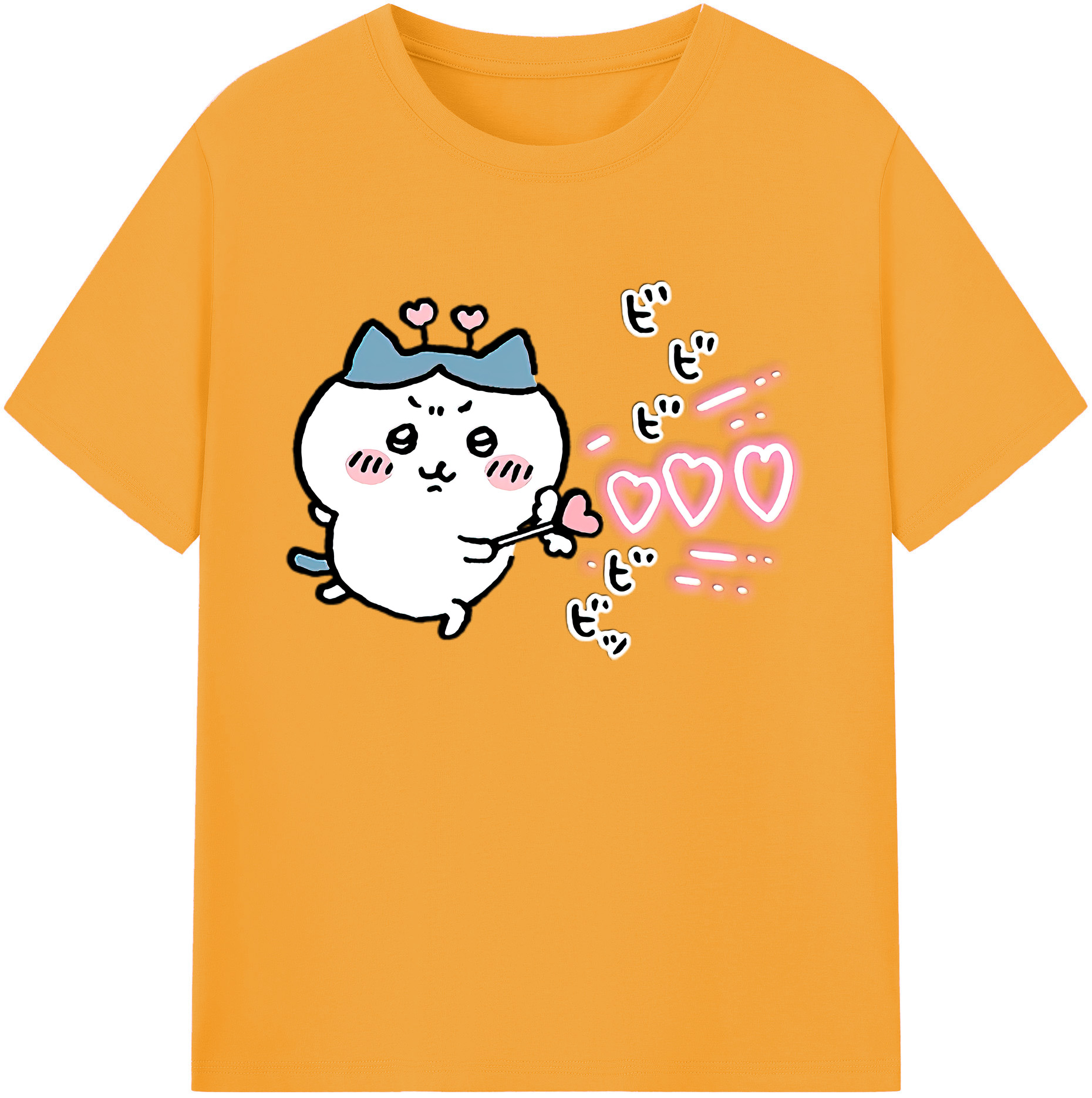 （画像用） ちいかわ ハチワレ Chii-kawa hachiware 綿100％ メンズ半袖Tシャツ｜肌触りやわらか＆通気性