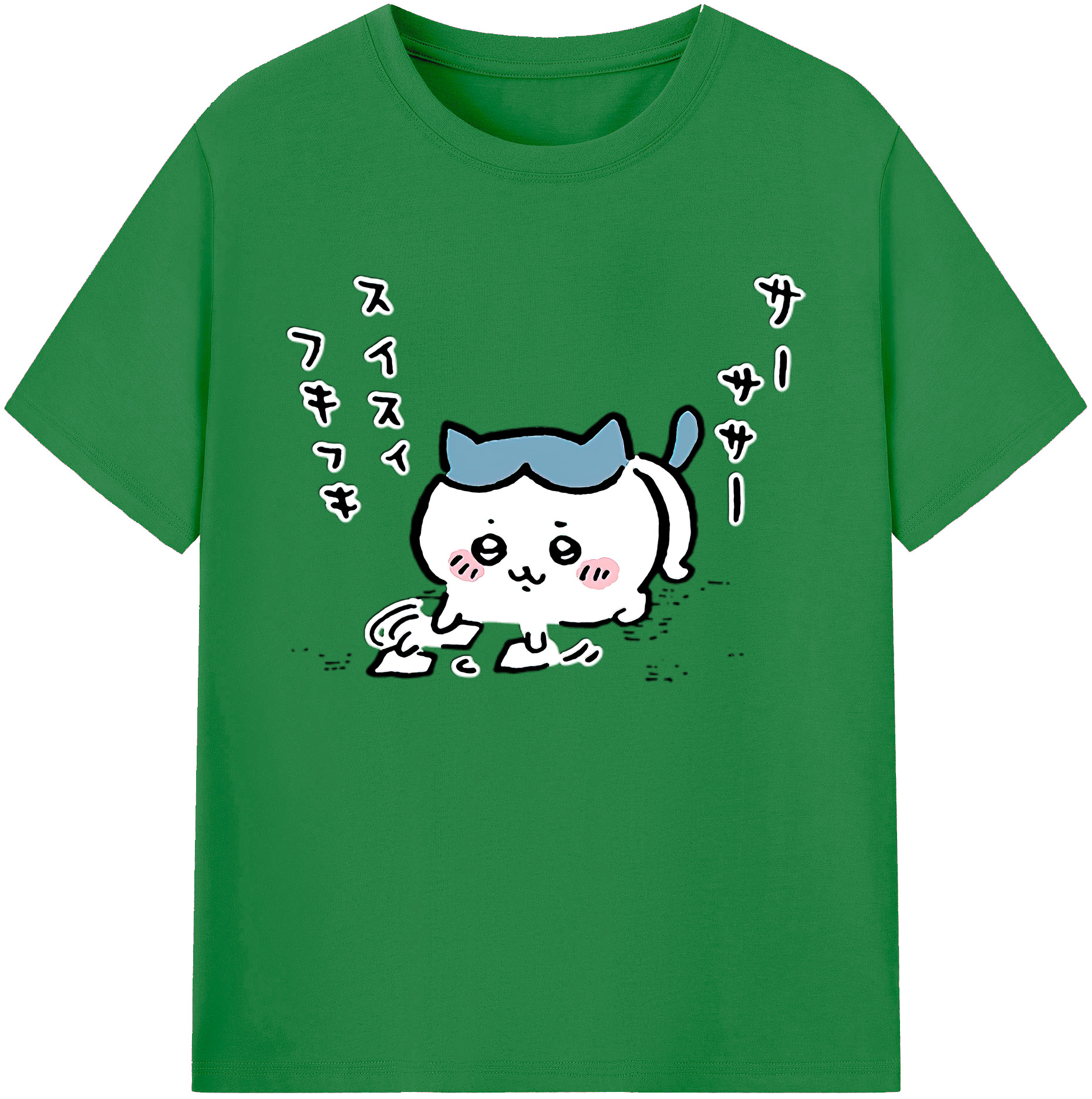 （画像用） ちいかわ ハチワレ Chii-kawa hachiware 綿100％ メンズ半袖Tシャツ｜肌触りやわらか＆通気性