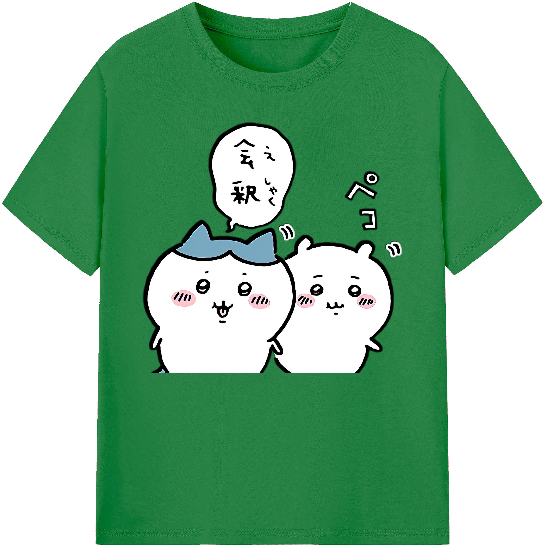 （画像用） ちいかわ ハチワレ Chii-kawa hachiware 綿100％ メンズ半袖Tシャツ｜肌触りやわらか＆通気性