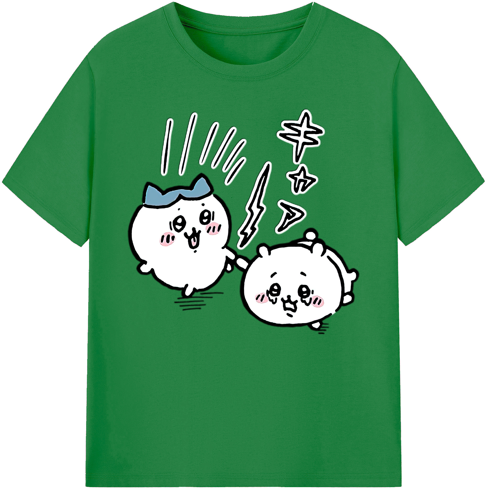 （画像用） ちいかわ ハチワレ Chii-kawa hachiware 綿100％ メンズ半袖Tシャツ｜肌触りやわらか＆通気性