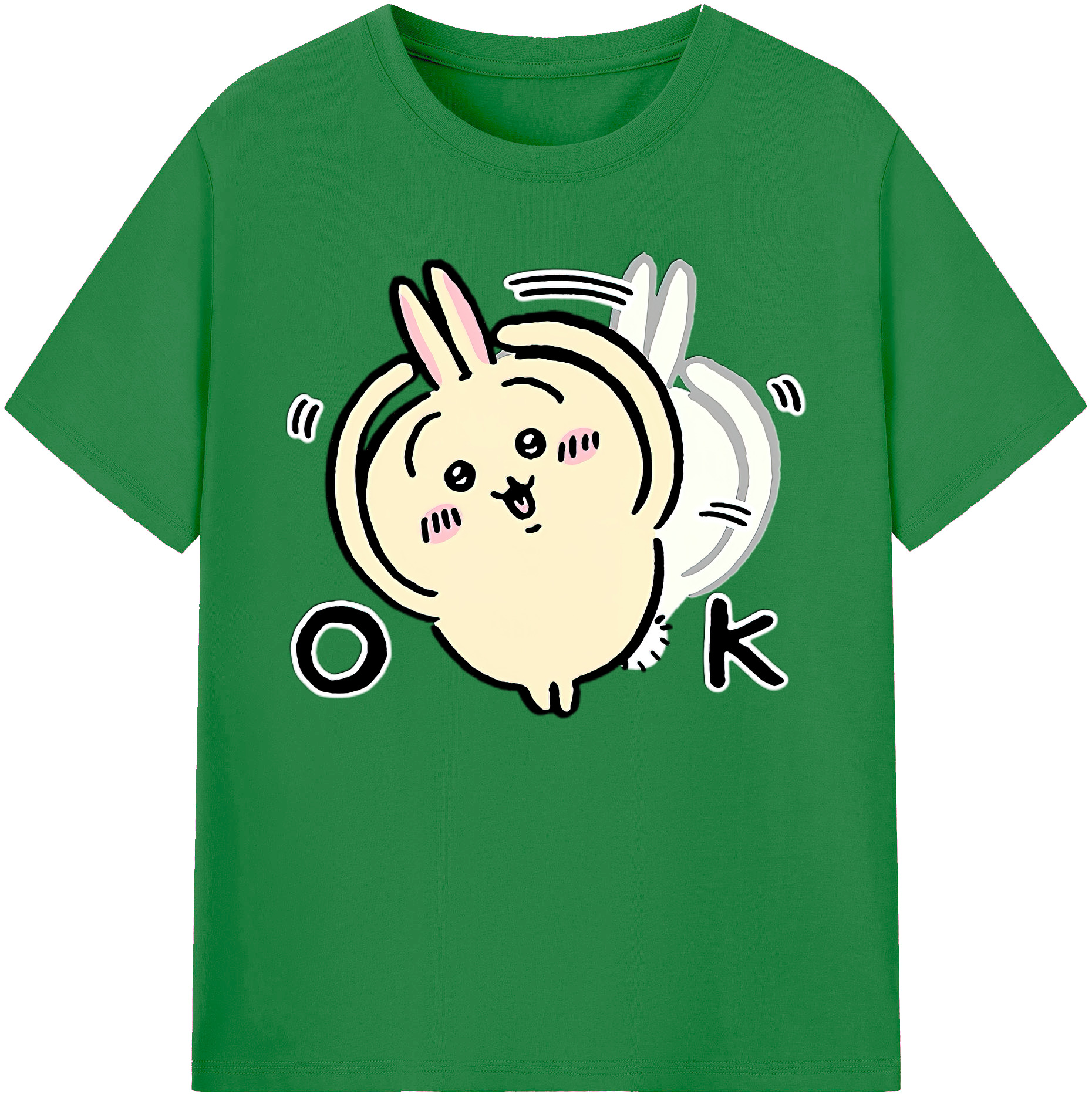 （画像用） ちいかわ うさぎ Chii-kawa usagi 綿100％ メンズ半袖Tシャツ｜肌触りやわらか＆通気性
