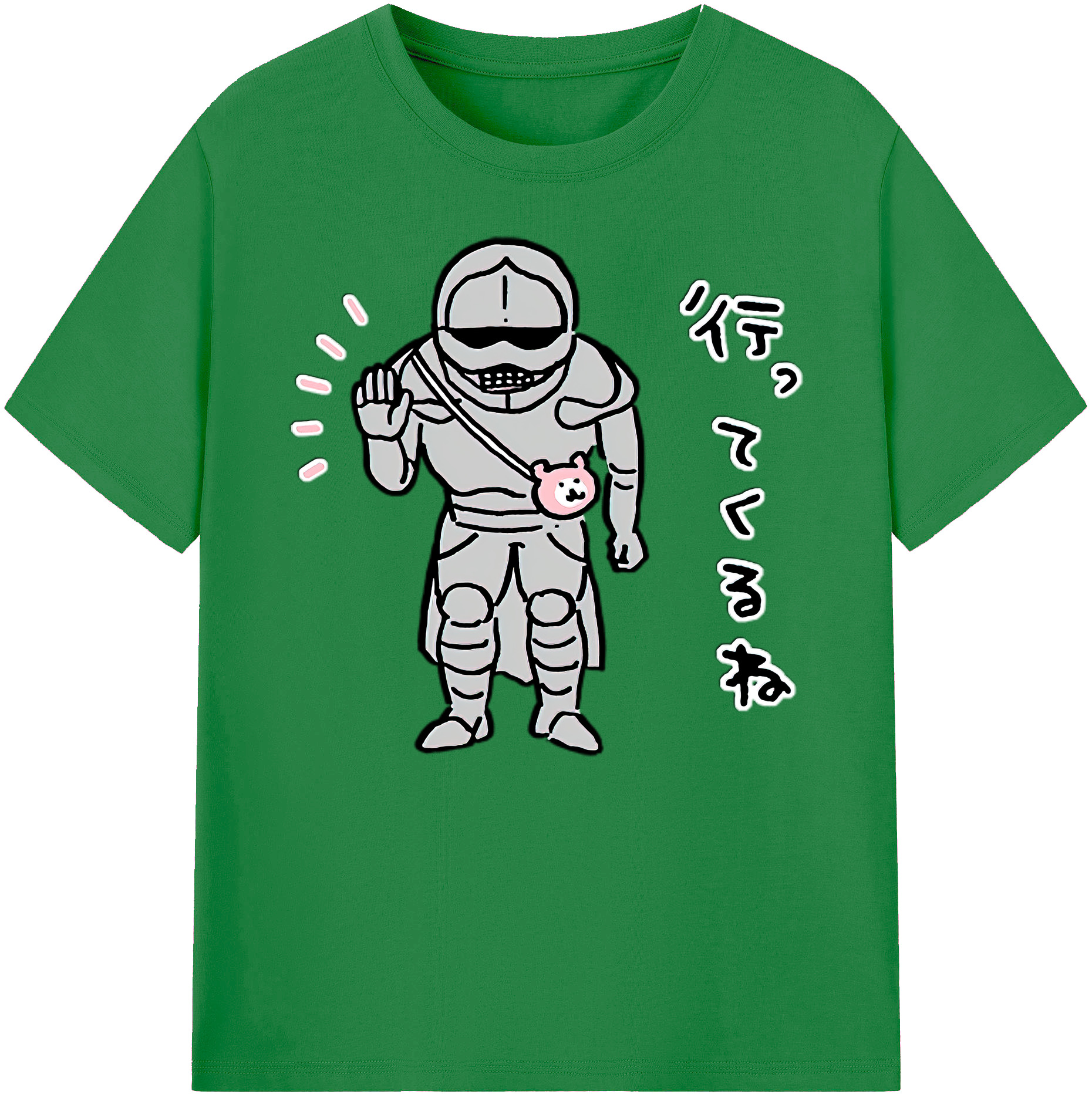 （画像用） ちいかわ 労働の鎧さん Chii-kawa Mr. Armor of Labor 綿100％ メンズ半袖Tシャツ｜肌触りやわらか＆通気性