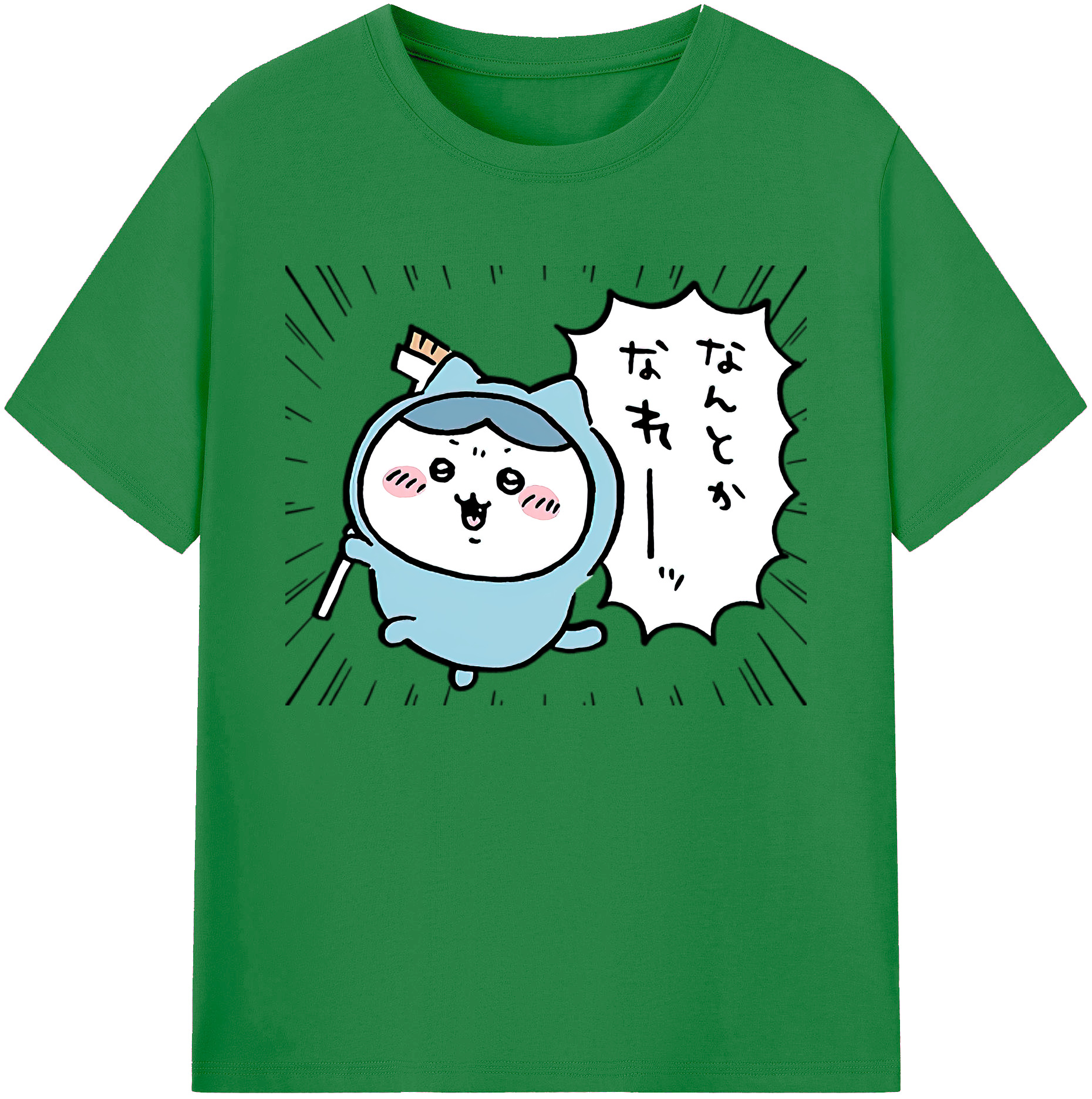（画像用） ちいかわ ハチワレ Chii-kawa hachiware 綿100％ メンズ半袖Tシャツ｜肌触りやわらか＆通気性