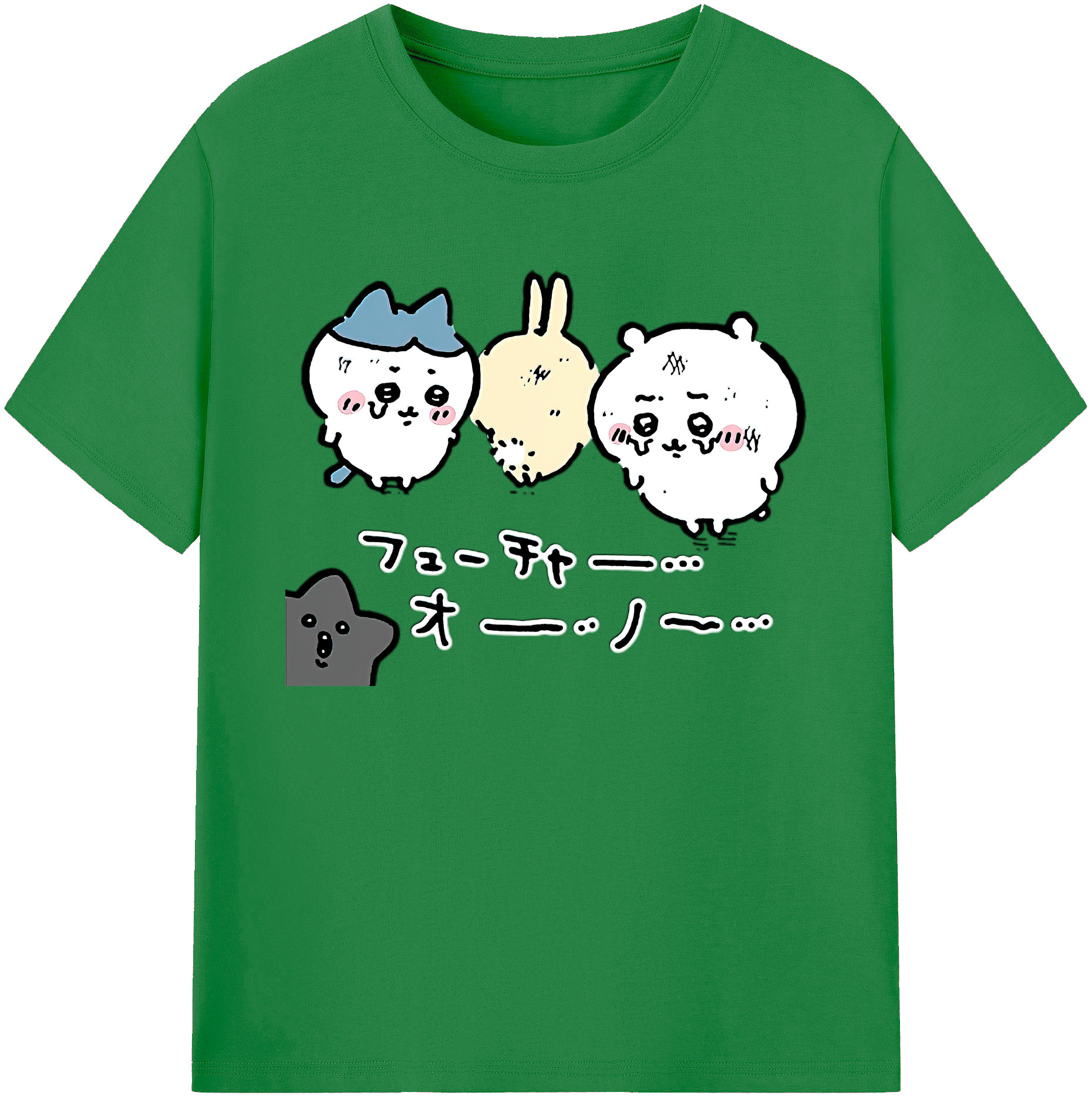 （画像用） ちいかわ ハチワレ Chii-kawa hachiware 綿100％ メンズ半袖Tシャツ｜肌触りやわらか＆通気性