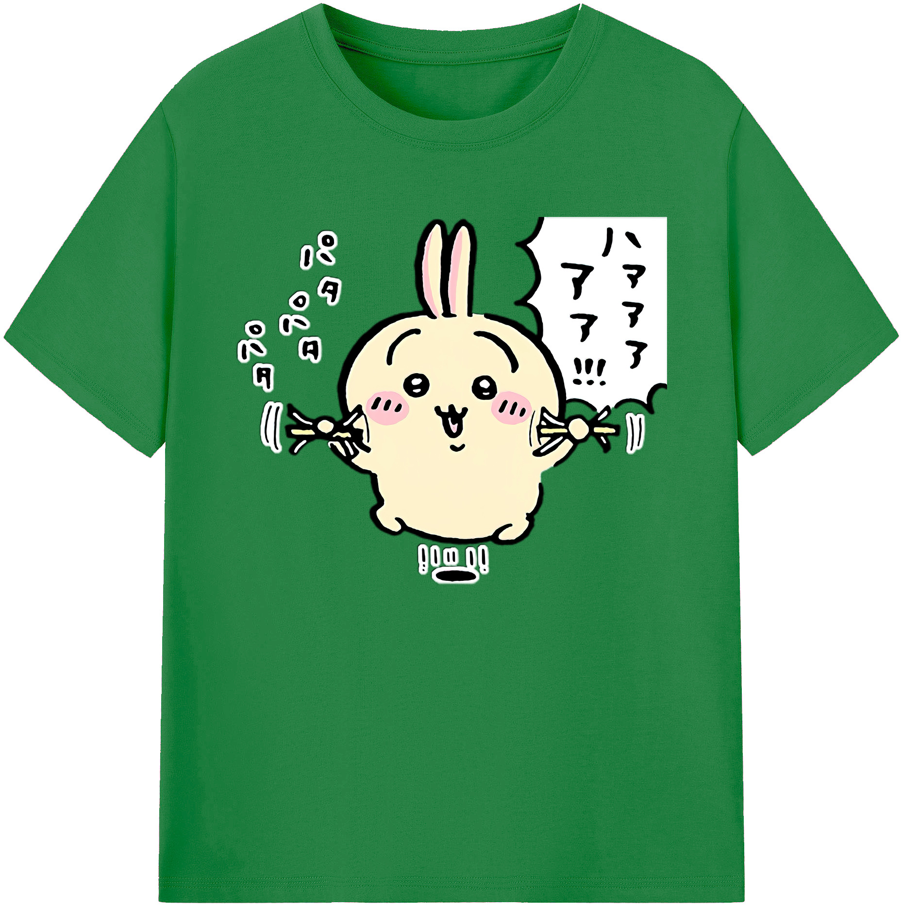 （画像用） ちいかわ うさぎ Chii-kawa usagi 綿100％ メンズ半袖Tシャツ｜肌触りやわらか＆通気性