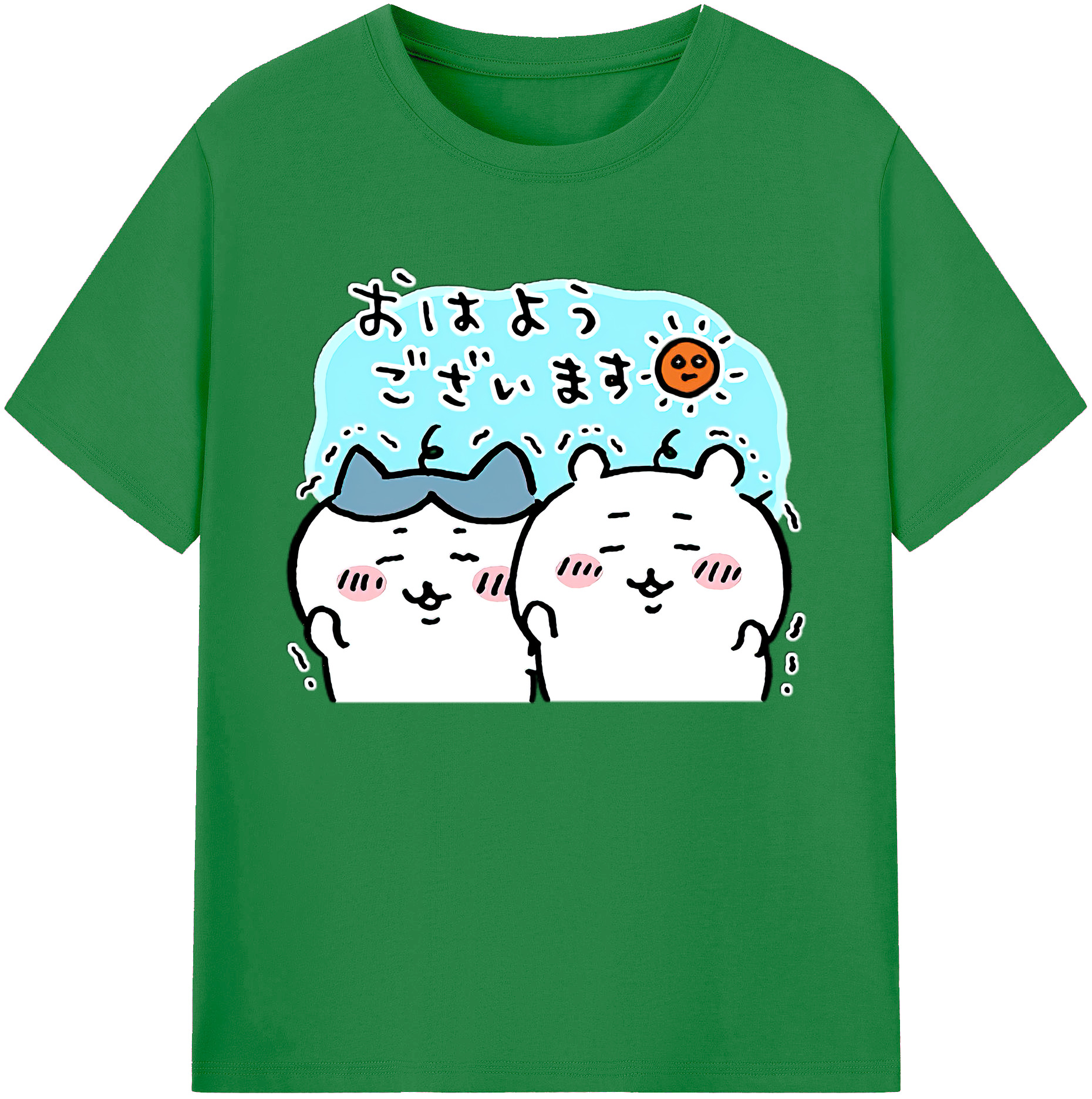 （画像用） ちいかわ ハチワレ Chii-kawa hachiware 綿100％ メンズ半袖Tシャツ｜肌触りやわらか＆通気性