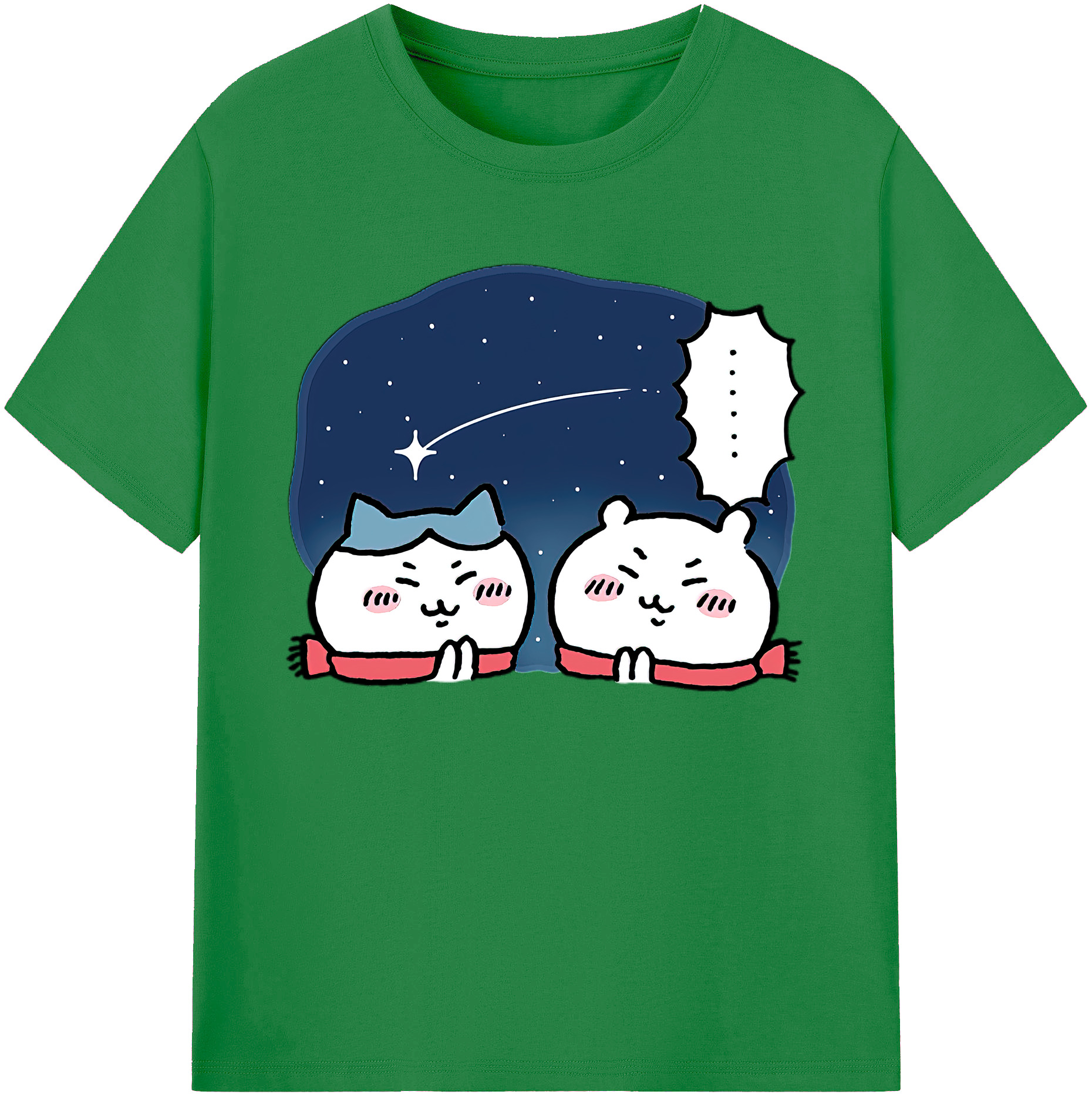 （画像用） ちいかわ ハチワレ Chii-kawa hachiware 綿100％ メンズ半袖Tシャツ｜肌触りやわらか＆通気性