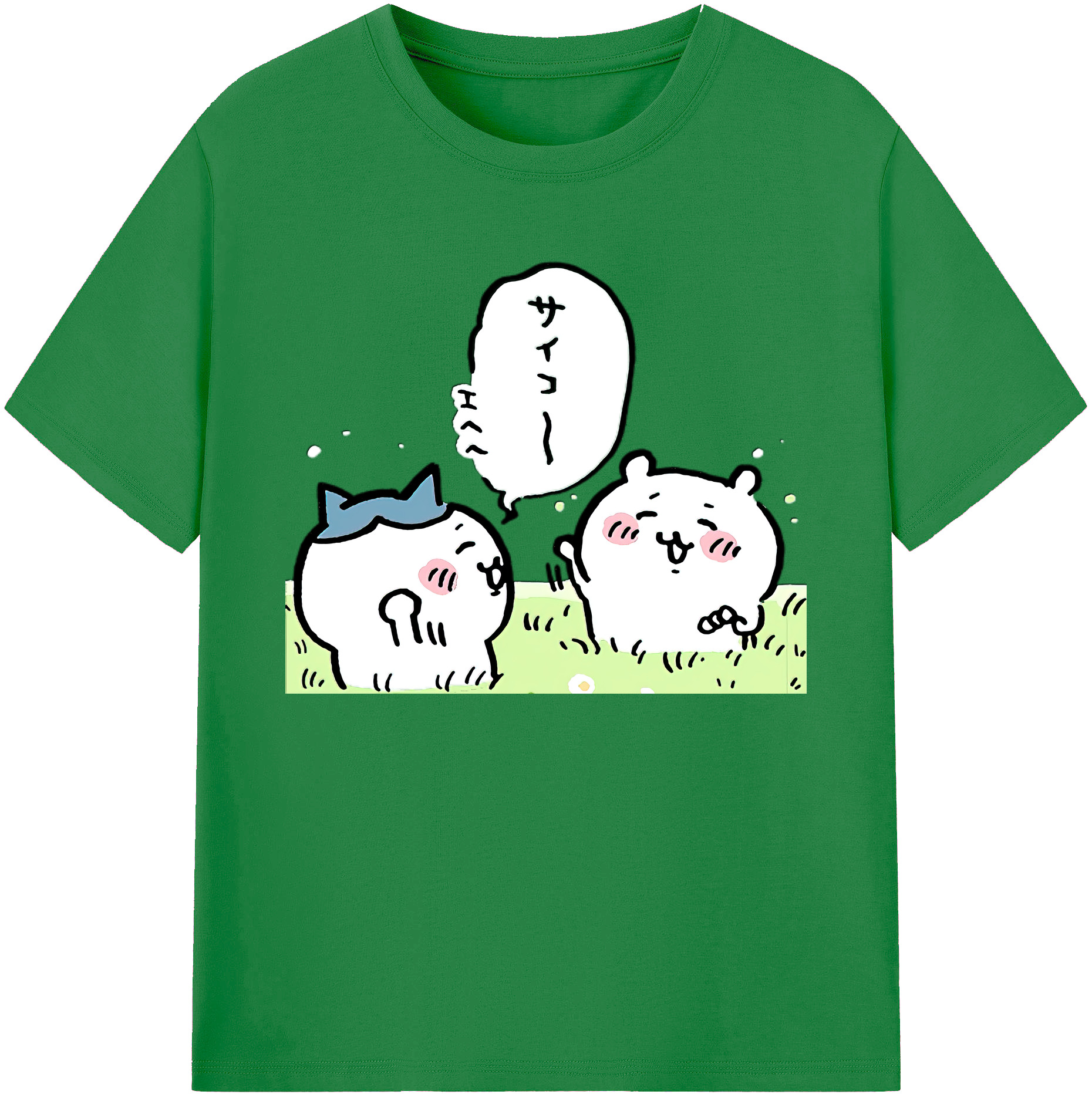 （画像用） ちいかわ ちいかわ Chii-kawa chiikawa 綿100％ メンズ半袖Tシャツ｜肌触りやわらか＆通気性