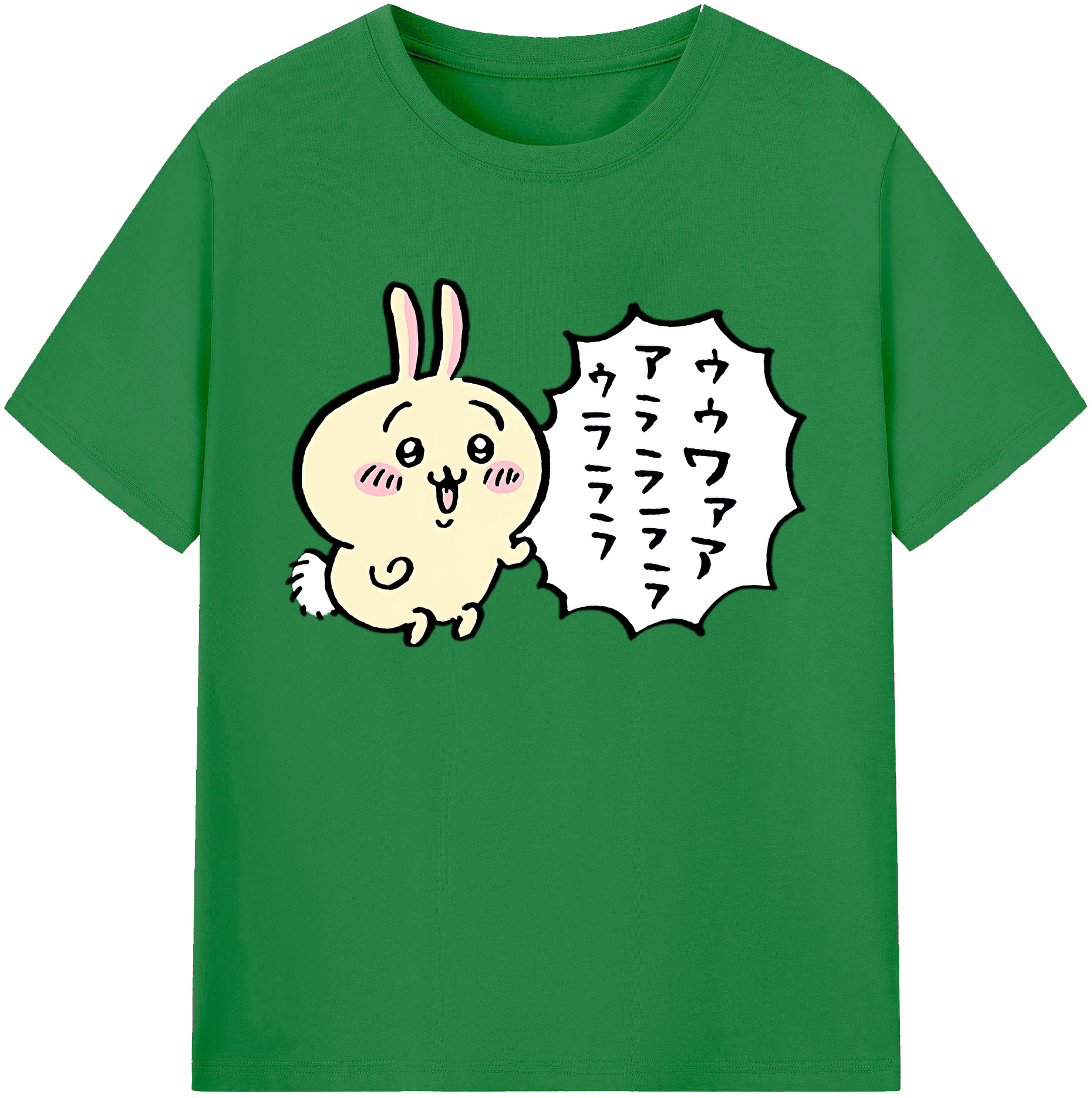 （画像用） ちいかわ うさぎ Chii-kawa usagi 綿100％ メンズ半袖Tシャツ｜肌触りやわらか＆通気性