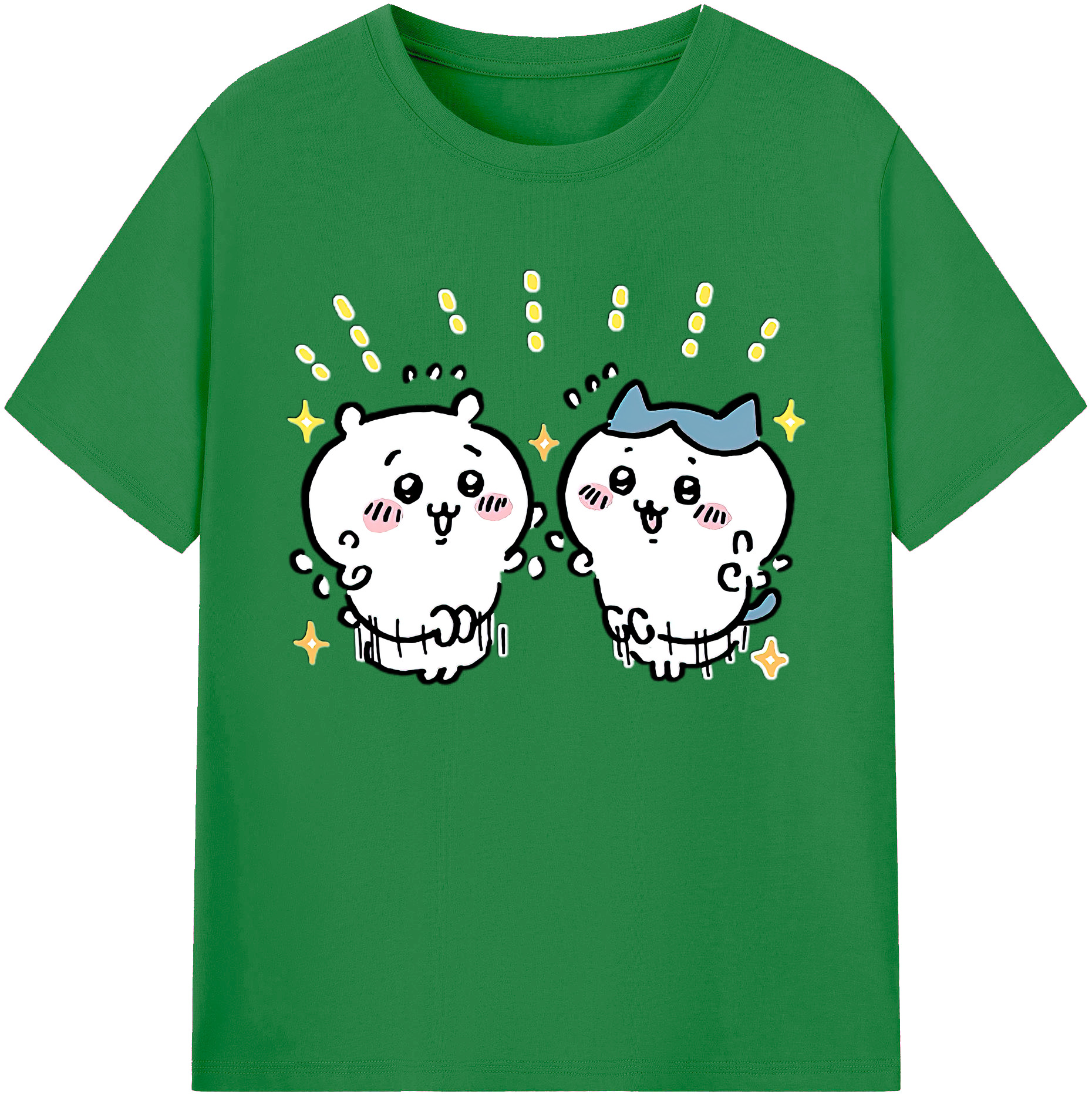 （画像用） ちいかわ ハチワレ Chii-kawa hachiware 綿100％ メンズ半袖Tシャツ｜肌触りやわらか＆通気性